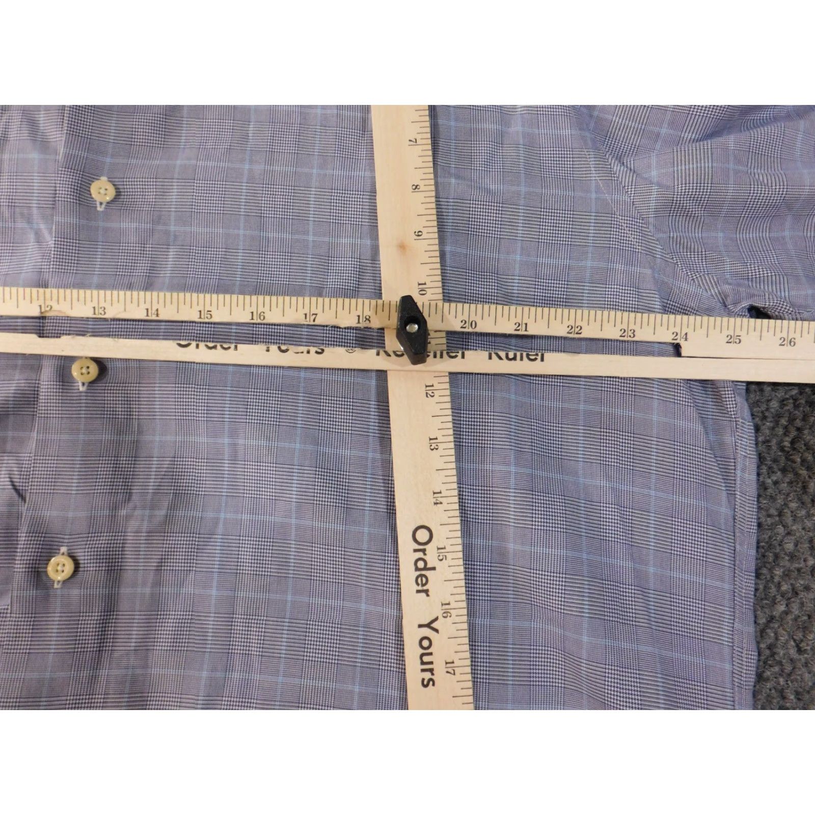 David Donahue david donahue dress shirt 17 34/35 purple mens plaid button up formal Size 46R - 4 Thumbnail
