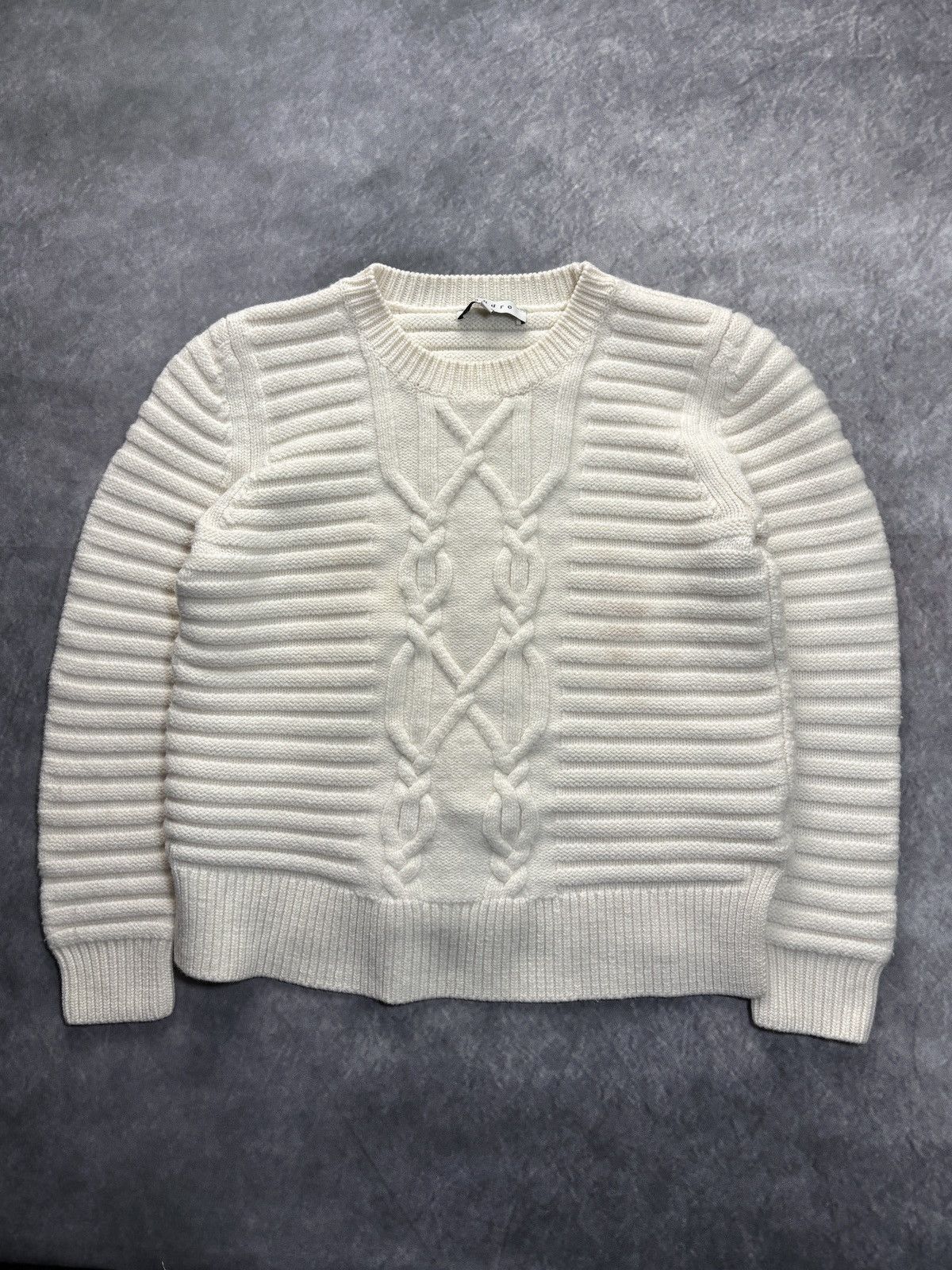 Sandro Sandro Paris Sweater Merino Wool Fisherman Pullover S8227H Size S / US 4 / IT 40 - 2 Thumbnail