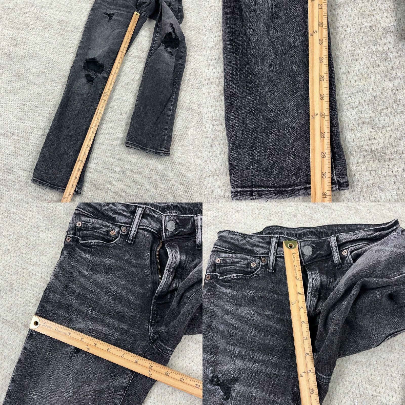 American Eagle Outfitters American Eagle Outfitters Jeans Men 30x32 Slim Fit Distressed Charcoal Wash 5-Pocket Denim Belt Loops 30 in inseam Slim Straight Black Size US 30 / EU 46 - 8 Thumbnail