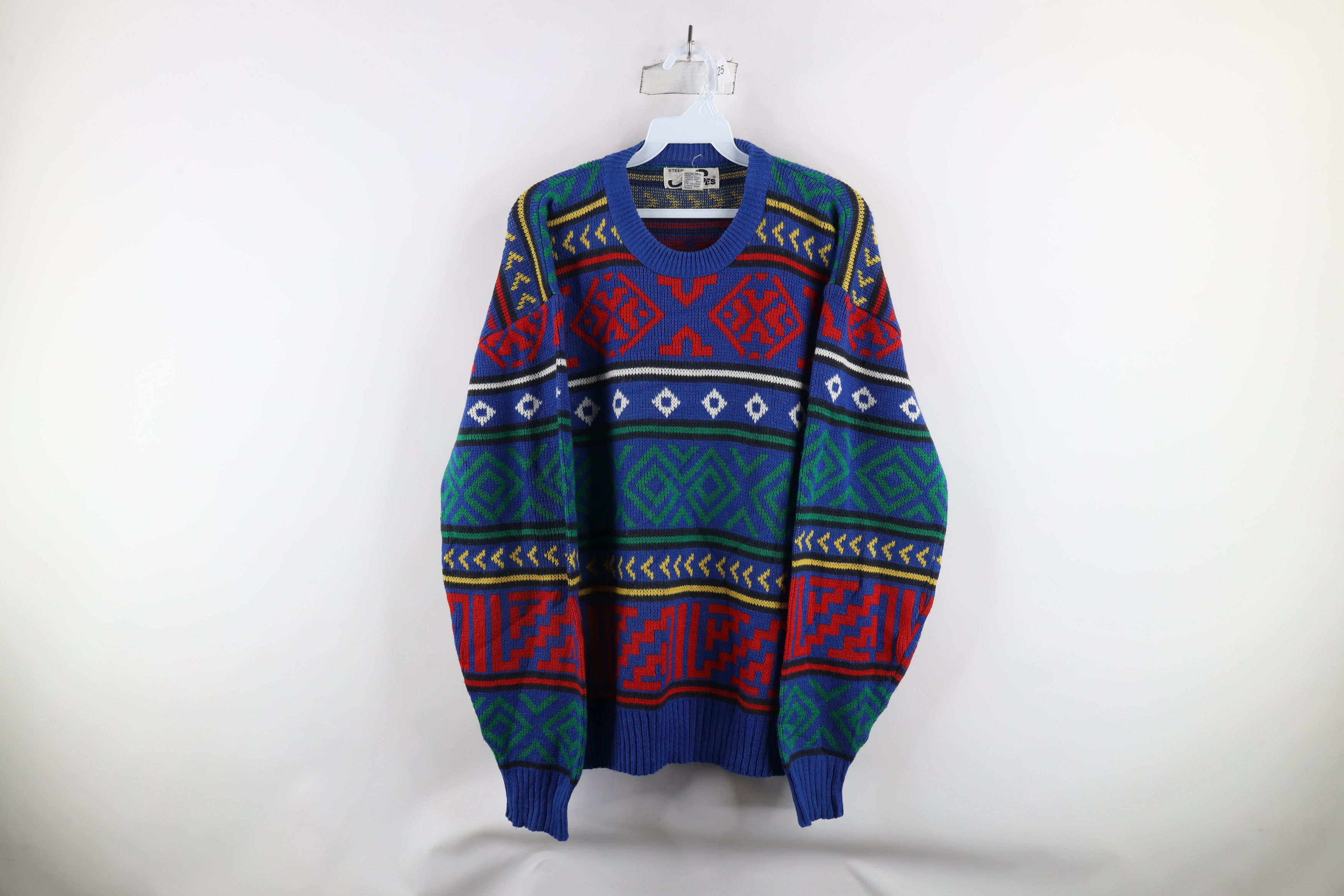 Vintage Vintage 90s Streetwear Southwestern Knit Crewneck Sweater Size US XL / EU 56 / 4 - 1 Thumbnail