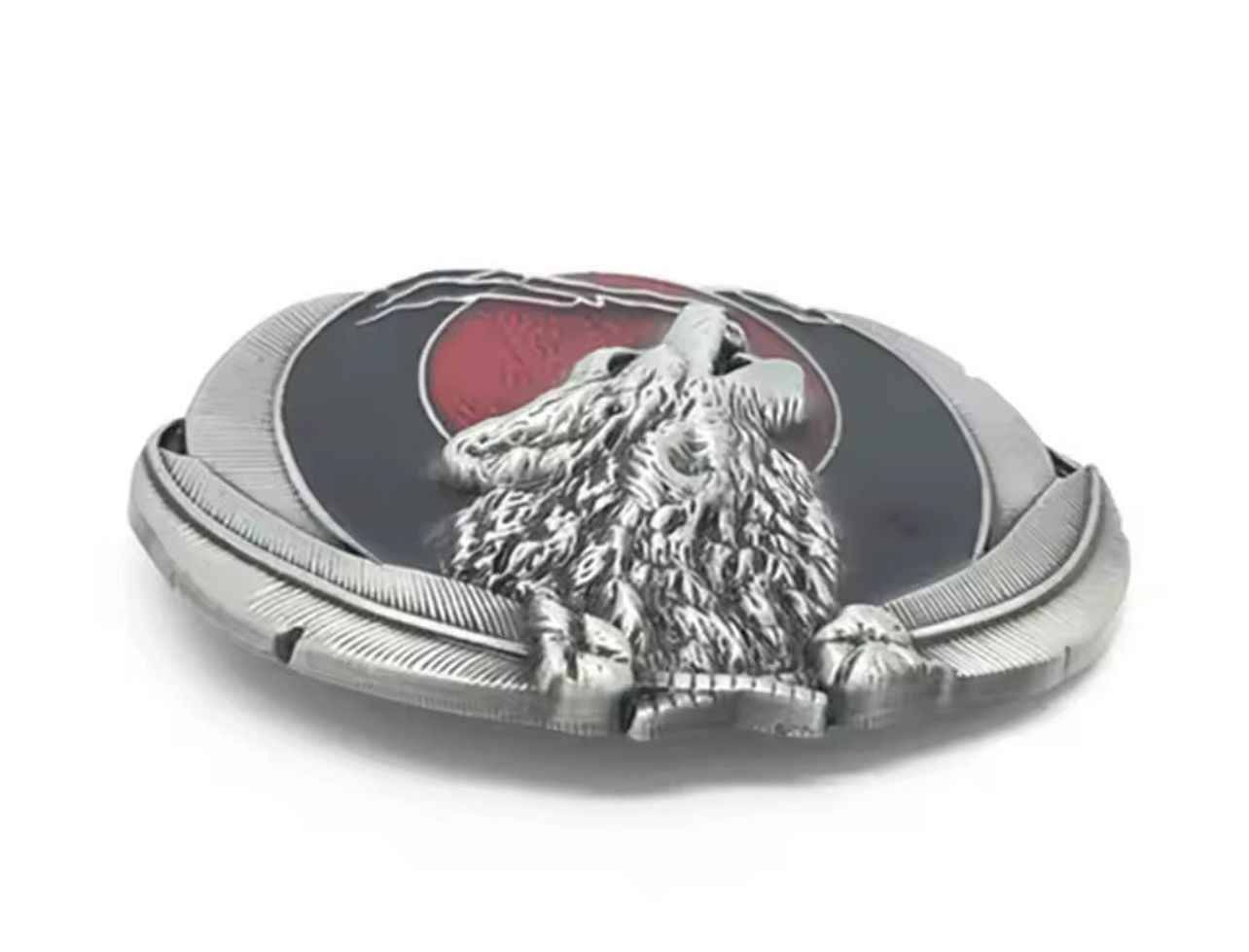 Leather Wolf Head Belt Buckle Size ONE SIZE - 4 Thumbnail