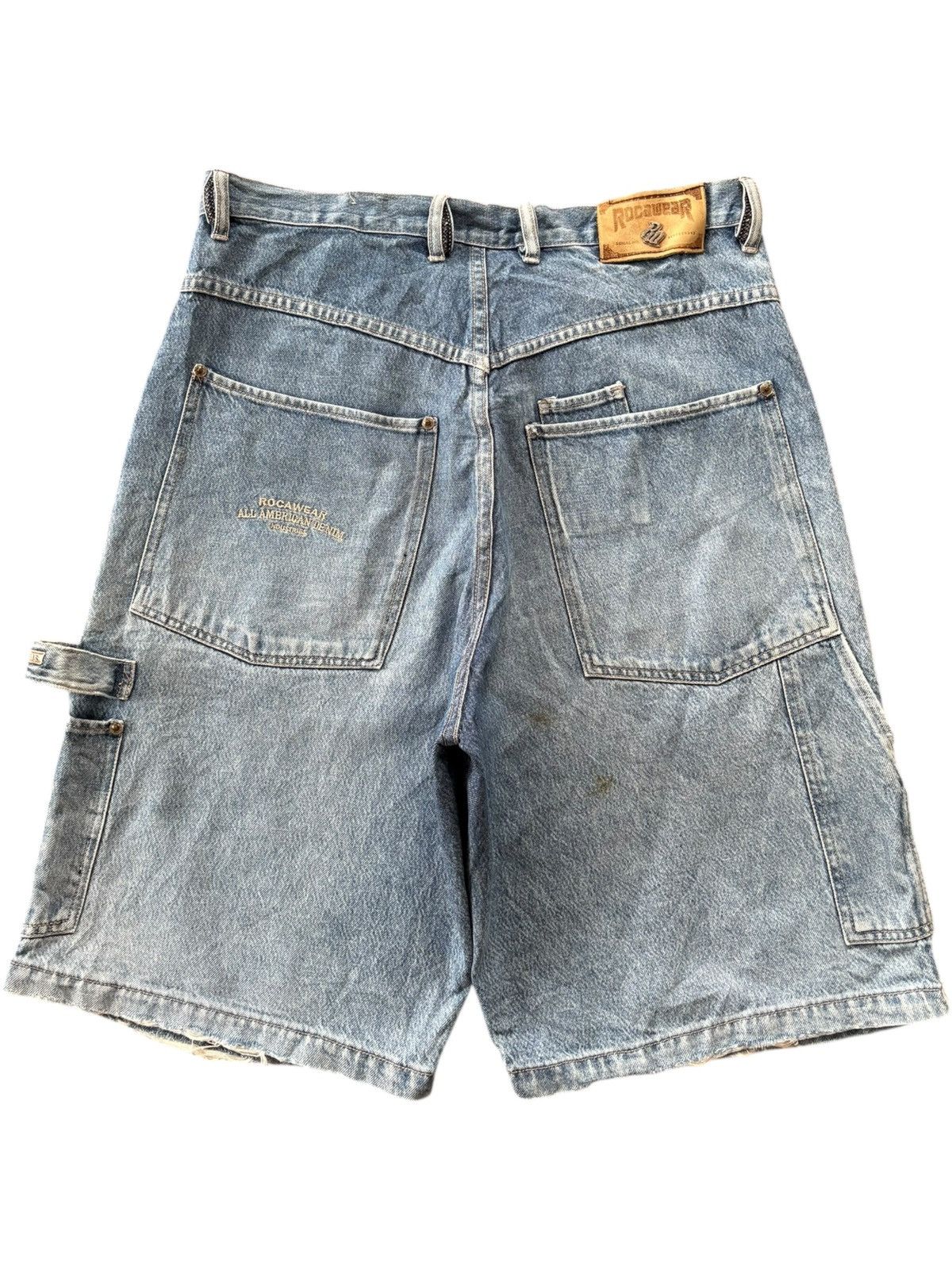 Rocawear Vintage Rocawear Carpenter Distress Baggy Jeans Size US 35 - 2 Thumbnail