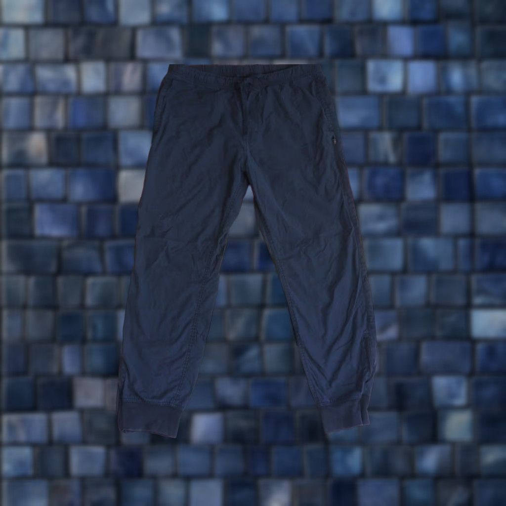 Prana Prana Pants Jogger Dark Gray Logo Zip Pocket 36x28 Drawstring Cotton Regular Men L Size US 33 - 1 Thumbnail