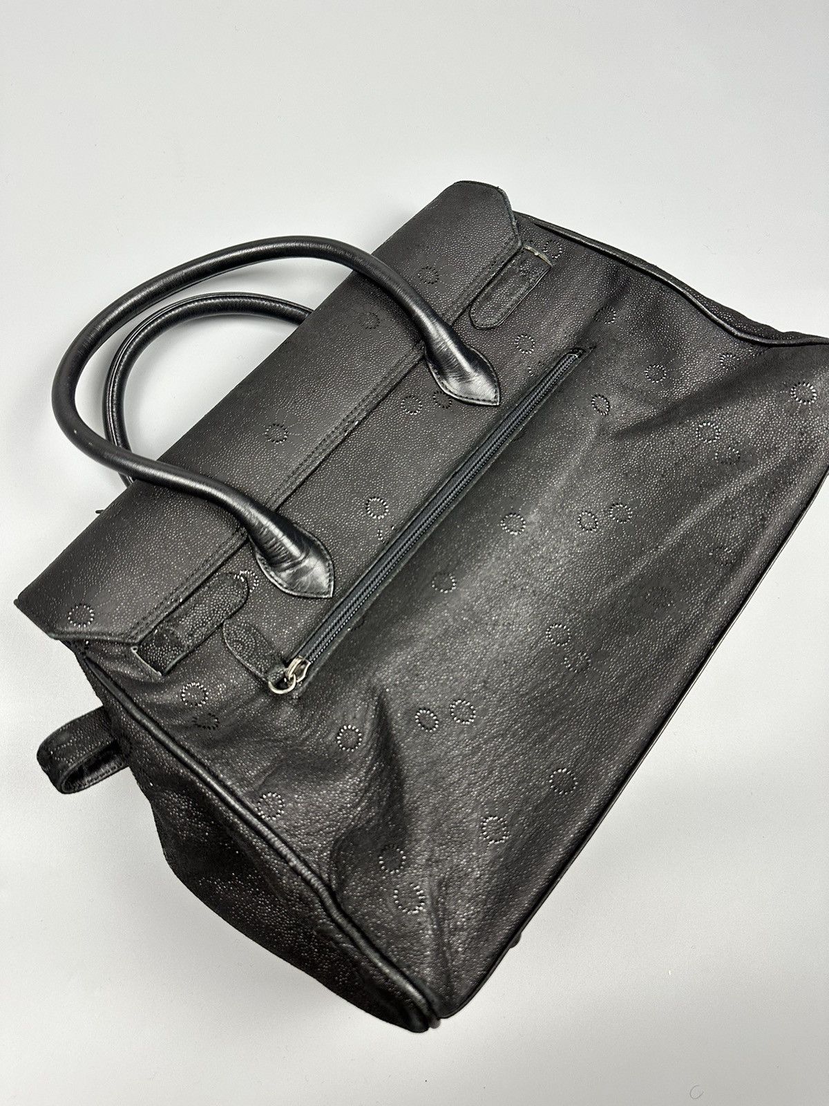 Handmade × If Six Was Nine 🔥Sick🔥Hermes Birkin Inspired Black Suede Leather Handle Bag Size ONE SIZE - 13 Thumbnail