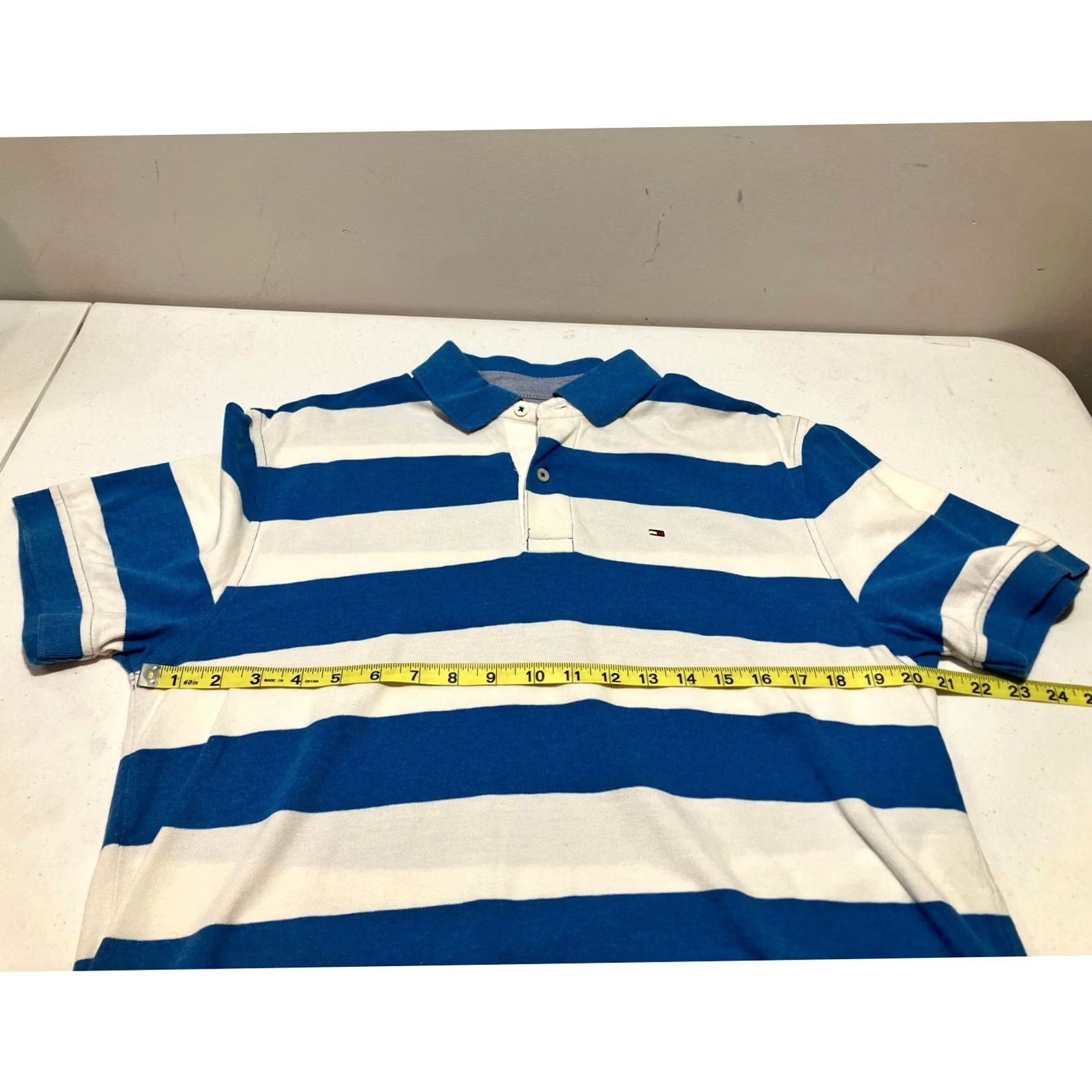 Tommy Hilfiger VINTAGE Tommy Hilfiger Rugby Polo Shirt Striped Blue White 100% Cotton Short Sleeve M Mens Polo Rugby Embroidered Logo 90s Retro Size US M / EU 48-50 / 2 - 6 Thumbnail