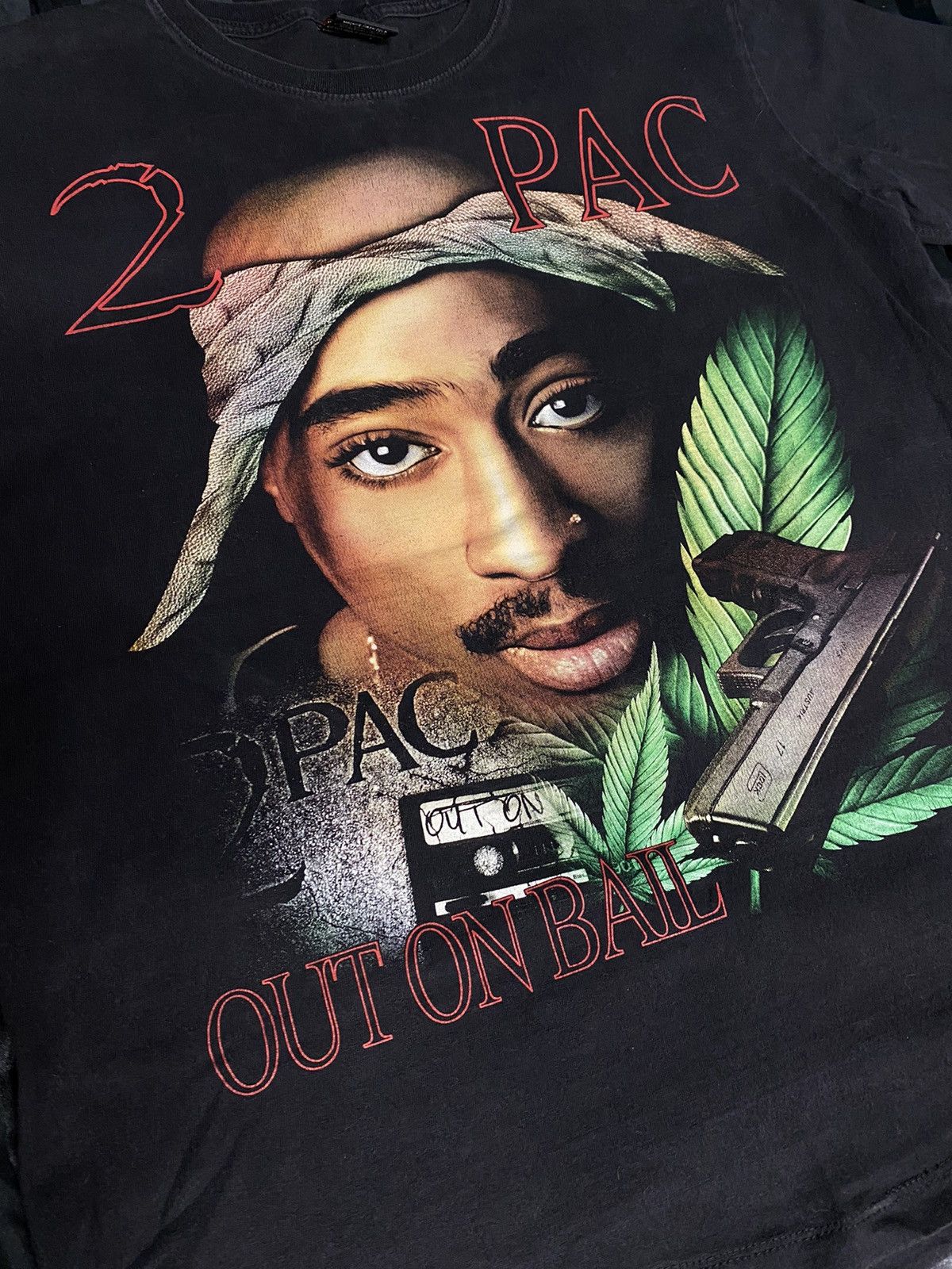 Rap Tees × Vintage Vintage 2Pac Tupac Shakur Out On Bail Tee Shirt Size US L / EU 52-54 / 3 - 6 Thumbnail