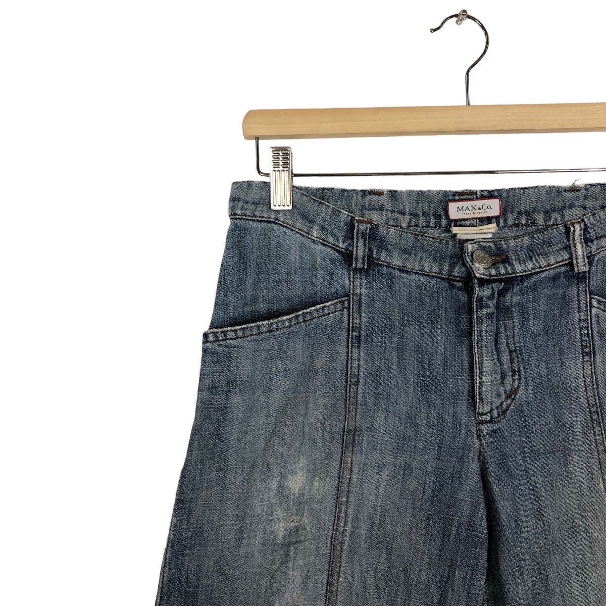 Denime 🔥OVER SIZED DISTRESSED DENIM JEANS MAX & CO RARE DESIGNER Size US 28 / EU 44 - 6 Thumbnail
