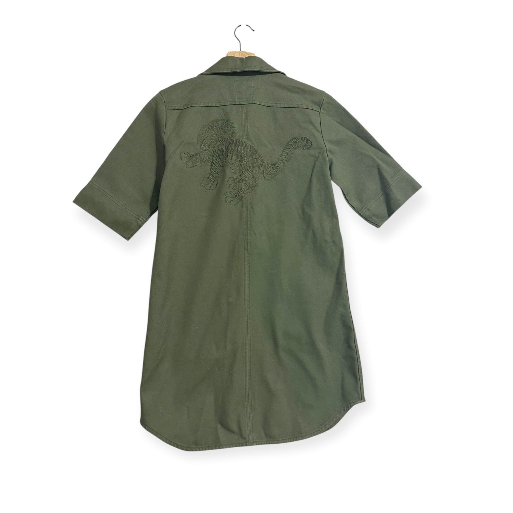 Zadig & Voltaire Zadig & Voltaire Record Brodé Tigre Shirt Dress in khaki/arm Size XS / US 0-2 / IT 36-38 - 2 Thumbnail