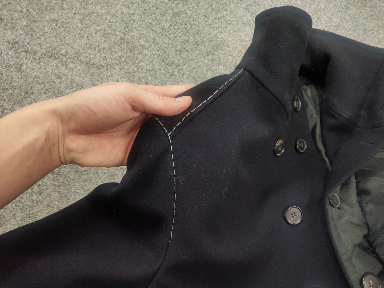 Japanese Brand Umit Unal Navy Wool asymmetrical Handmade Coat Jacket Size US M / EU 48-50 / 2 - 11 Thumbnail
