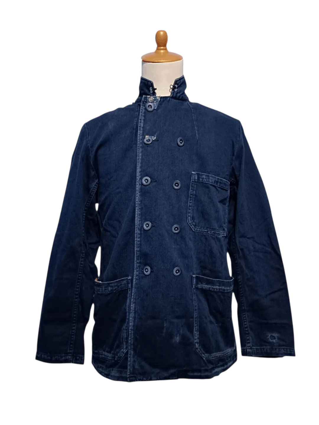 45rpm 45rpm Double Breasted Distressed Indigo Dyed Cotton Size US L / EU 52-54 / 3 - 12 Thumbnail