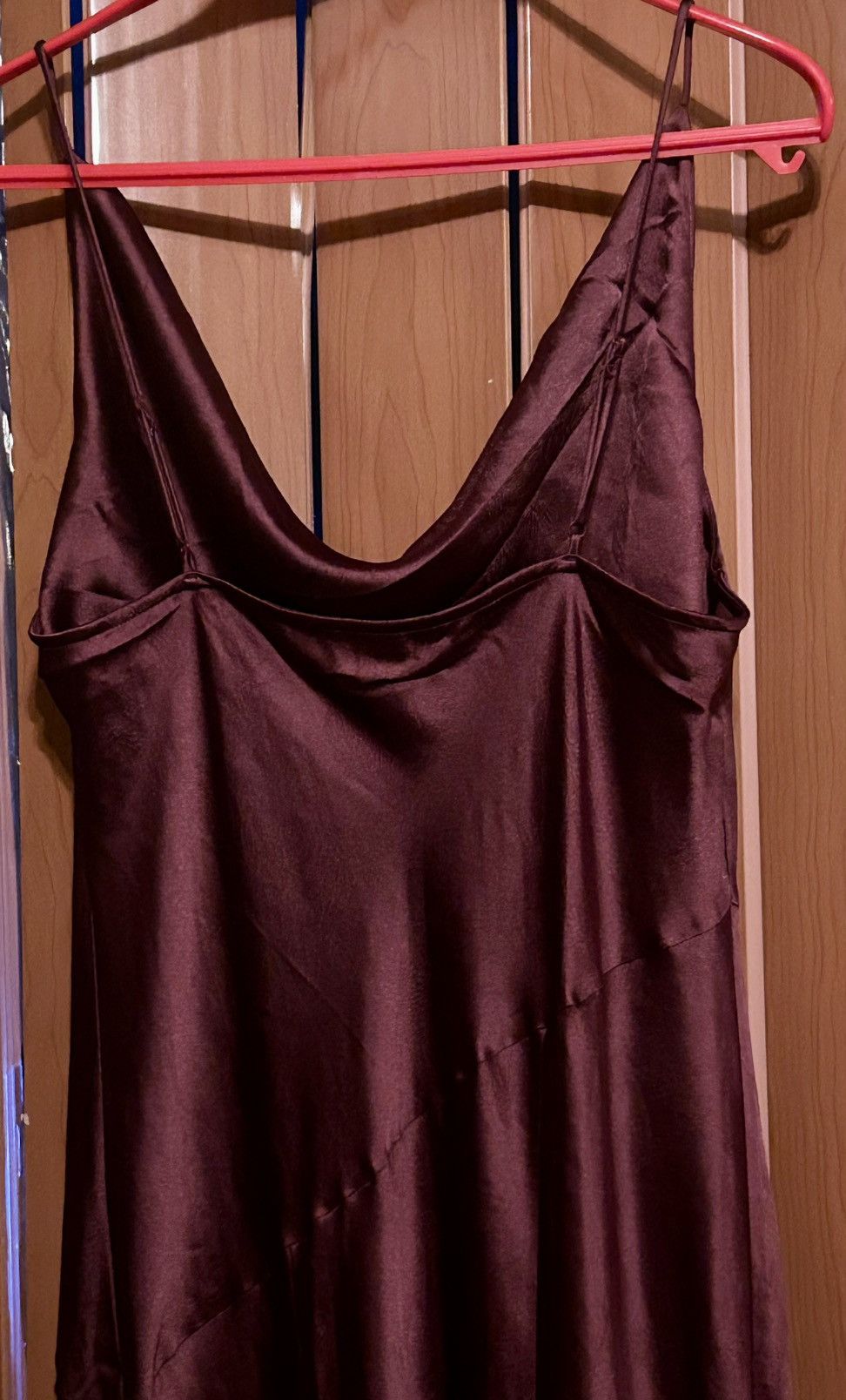 H&M H&M Burgundy Satin Slip Dress Size L / US 10 / IT 46 - 12 Thumbnail