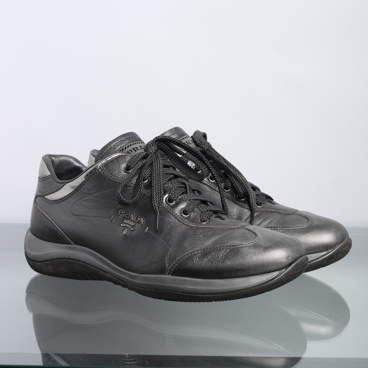 Prada Prada Sport 1999 Vibram Square Toe Leather Derby Shoe - UK8 