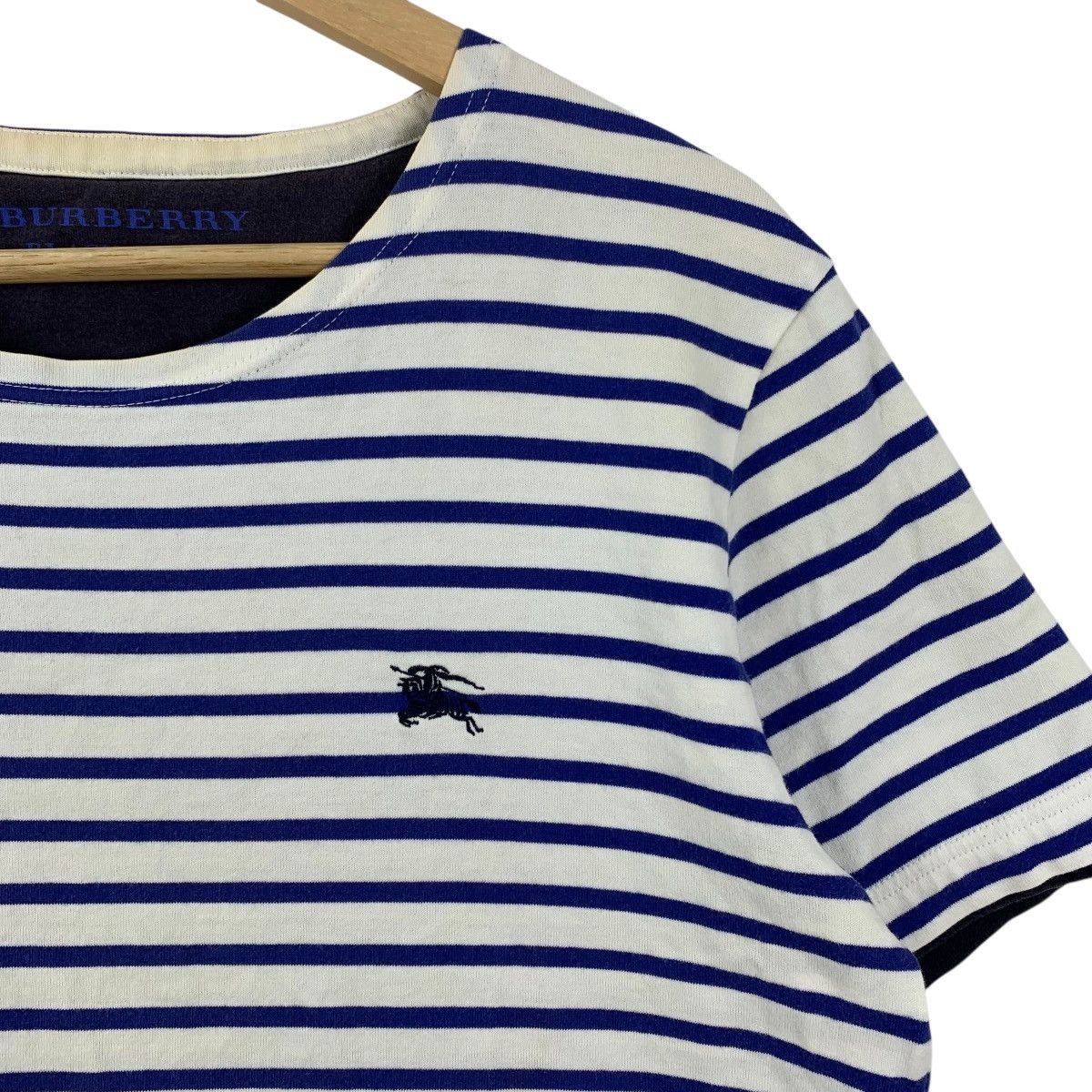 Burberry BURBERRY BLACK LABEL Stripes Embroidered Logo Tshirt Size US M / EU 48-50 / 2 - 3 Thumbnail