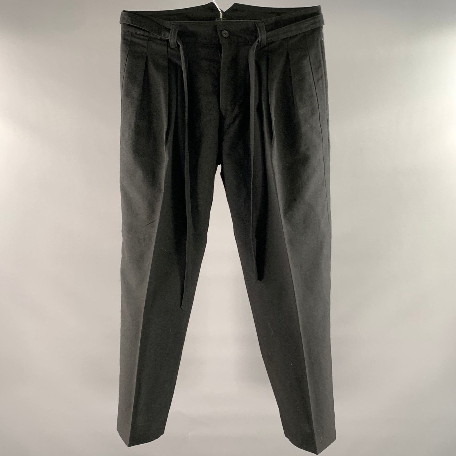 Visvim VISVIM Size L Black Wool Linen Waist Tie Pants Size US 34 / EU 50 - 1 Thumbnail