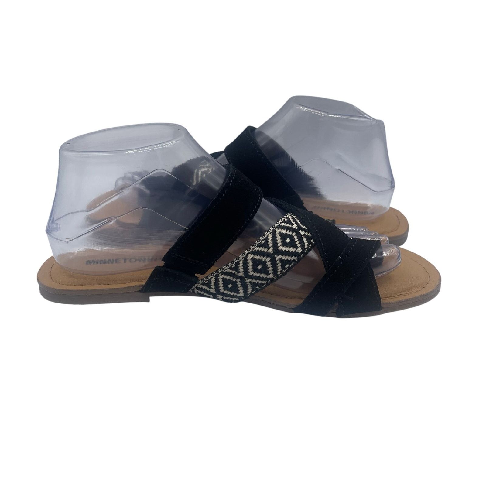 Minnetonka Minnetonka Faribee Strappy Sandals Black White Foam Womens 9 Size US 9 / IT 39 - 6 Thumbnail
