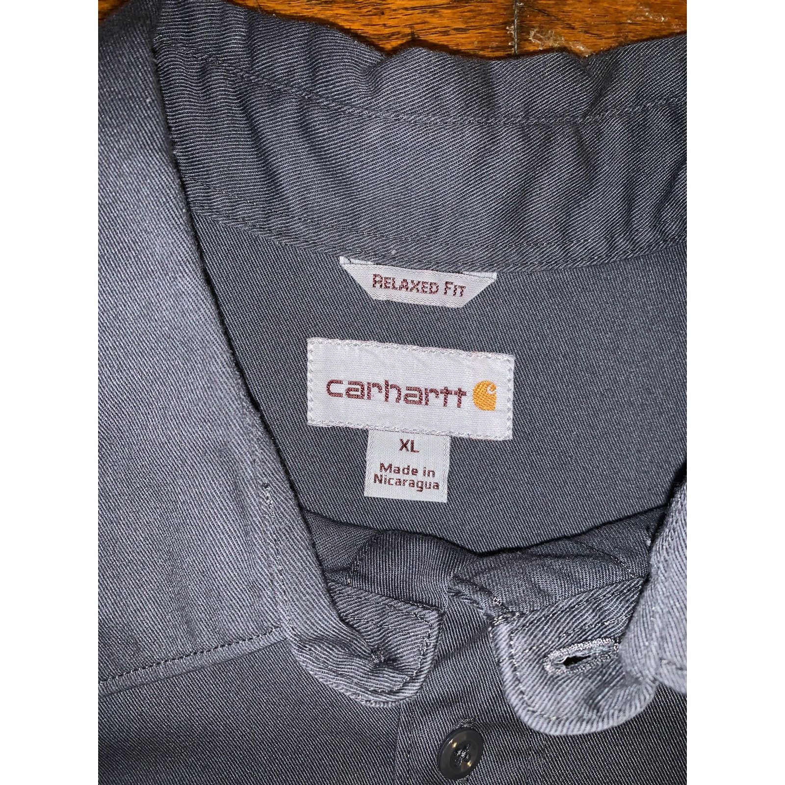 Carhartt Carhartt Work Shirt Button Up Mens XL Dark Gray Short Sleeve Size US XL / EU 56 / 4 - 4 Thumbnail