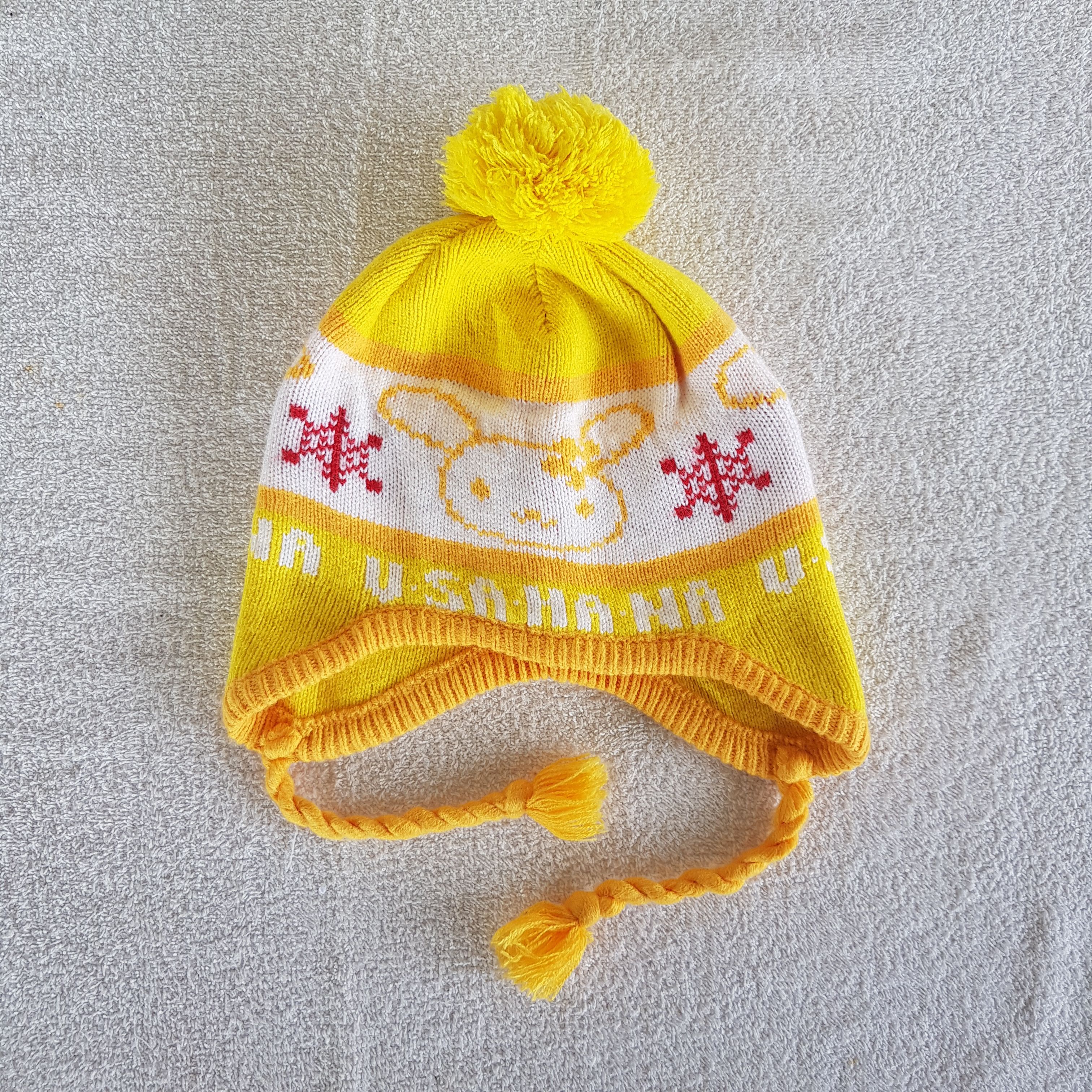 Homespun Knitwear × Other Vintage Usahana Japanese Cartoon Earflap Beanie Ski Caps Hat Size ONE SIZE - 6 Thumbnail