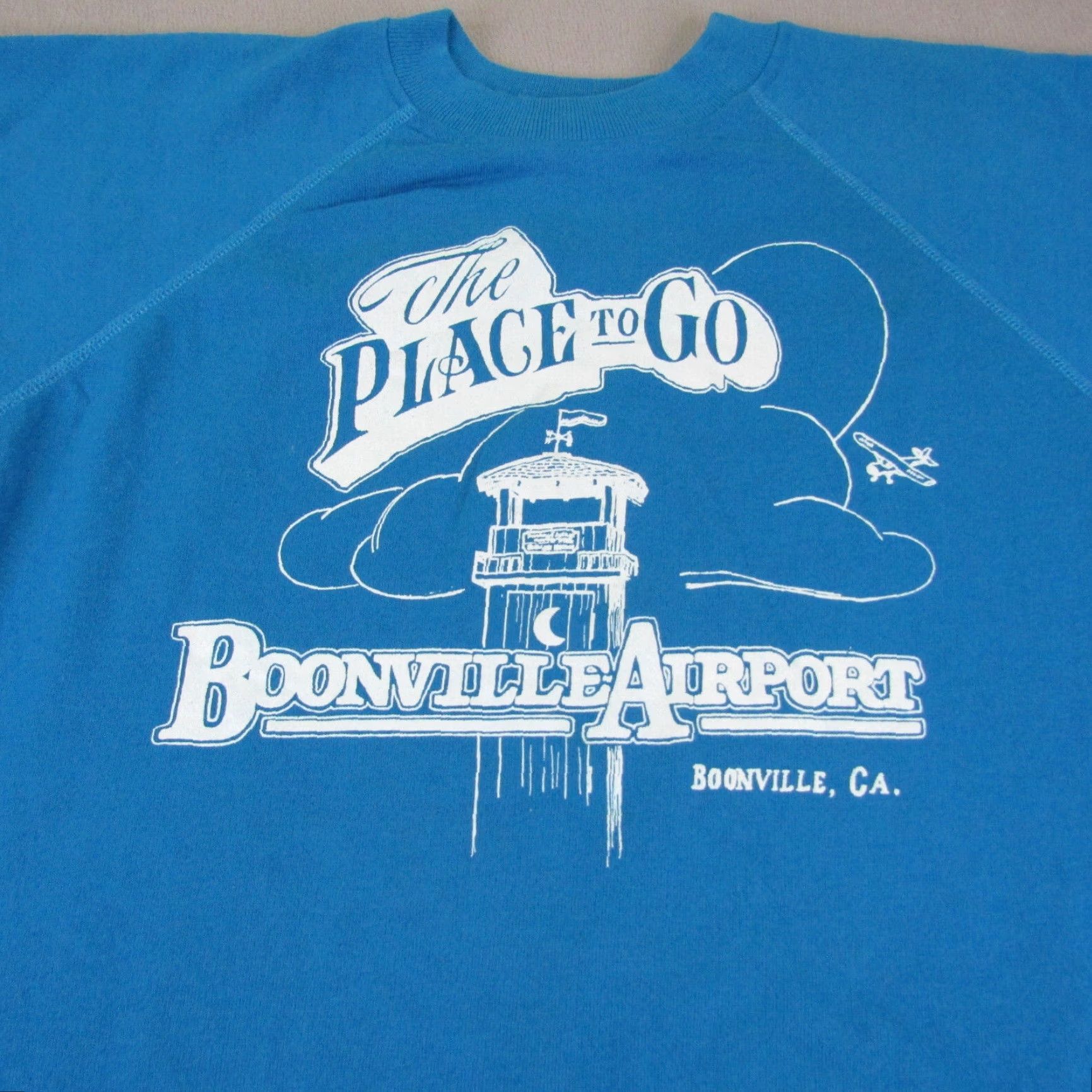 Hanes VINTAGE Hanes Airport Sweatshirt Mens Large Graphic Print Pullover 90s Outdoor Blue Size US L / EU 52-54 / 3 - 3 Thumbnail