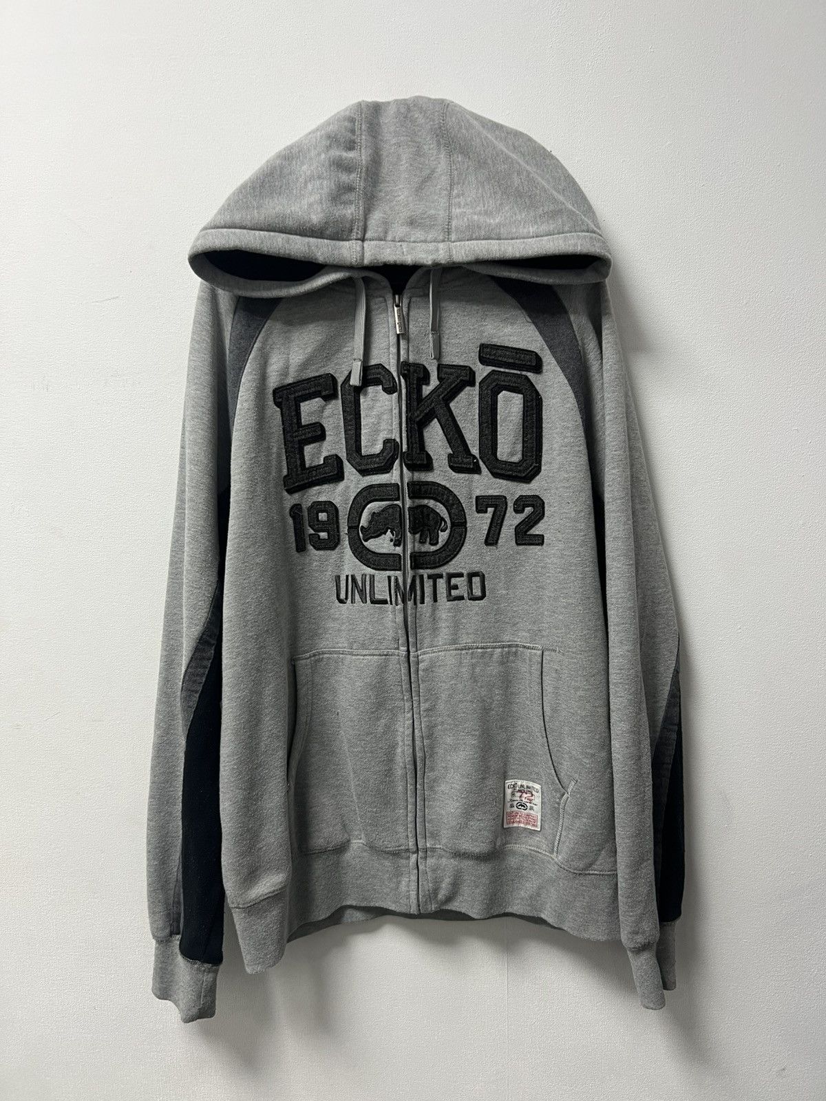 Vintage Ecko Unltd Big Logo Rap Zip Up Hoodie Y2K