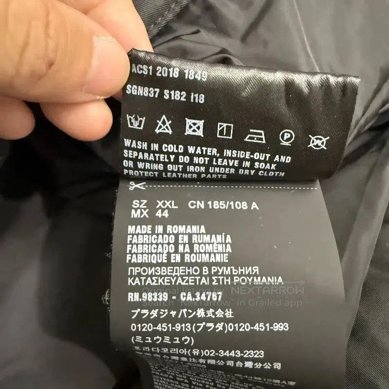 Prada Prada Black Nylon Hooded Jacket for Men. Size US XXL / EU 58 / 5 - 5 Thumbnail