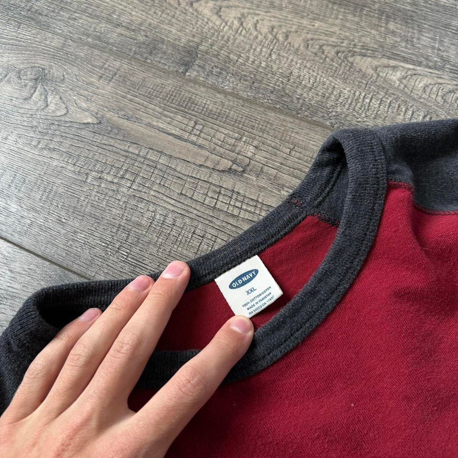 Old Navy × Vintage Vintage Y2K Old Navy Blank Basic Red Skater Longsleeve Shirt Size US XXL / EU 58 / 5 - 5 Thumbnail