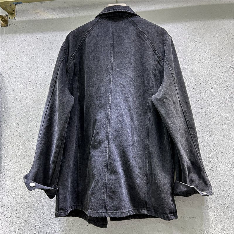 Japanese Brand Rhinestone Butterfly Loose Women's Suit Denim Jacket Size M / US 6-8 / IT 42-44 - 2 Thumbnail
