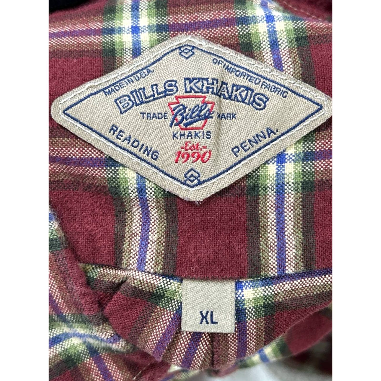 Bills Khakis Bills Khakis Shirt Mens XL Red Plaid Cotton Button Up Size US XL / EU 56 / 4 - 3 Thumbnail