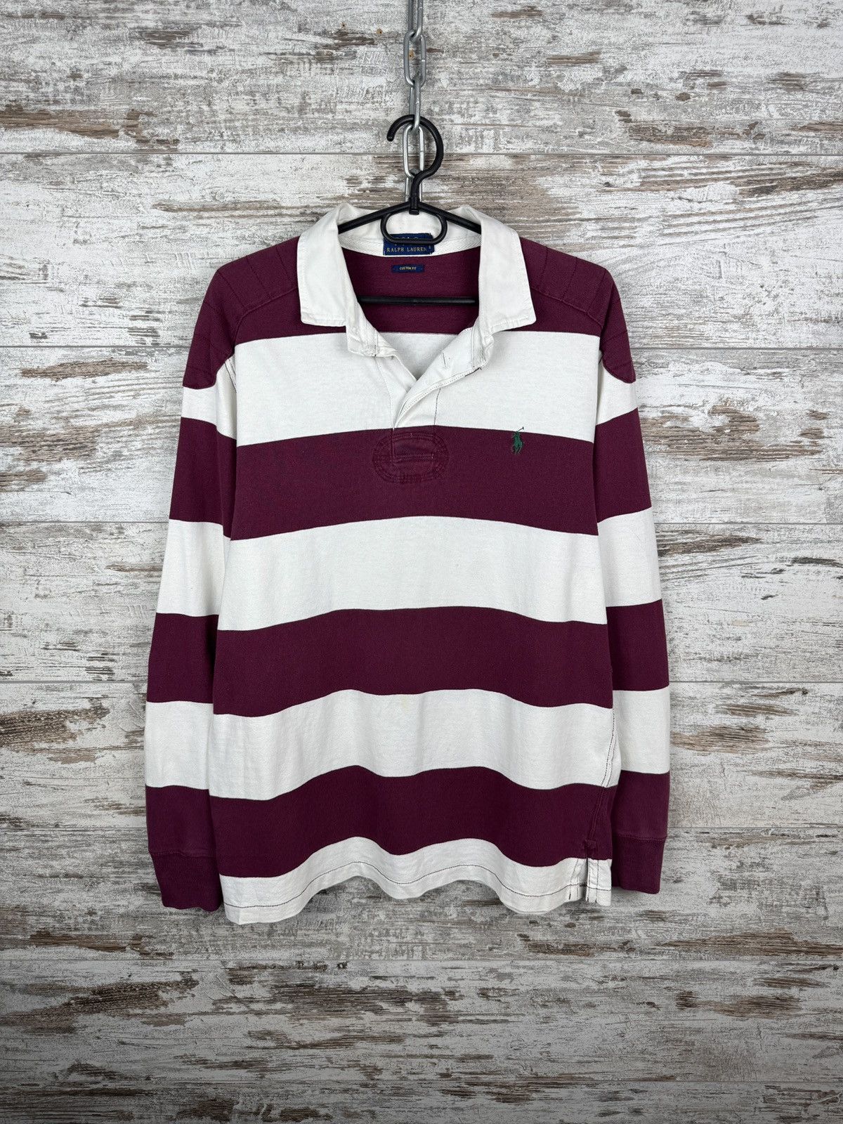 Polo Ralph Lauren Mens Vintage Polo Ralph Lauren rugby sweatshirt striped OG Size US L / EU 52-54 / 3 - 1 Thumbnail