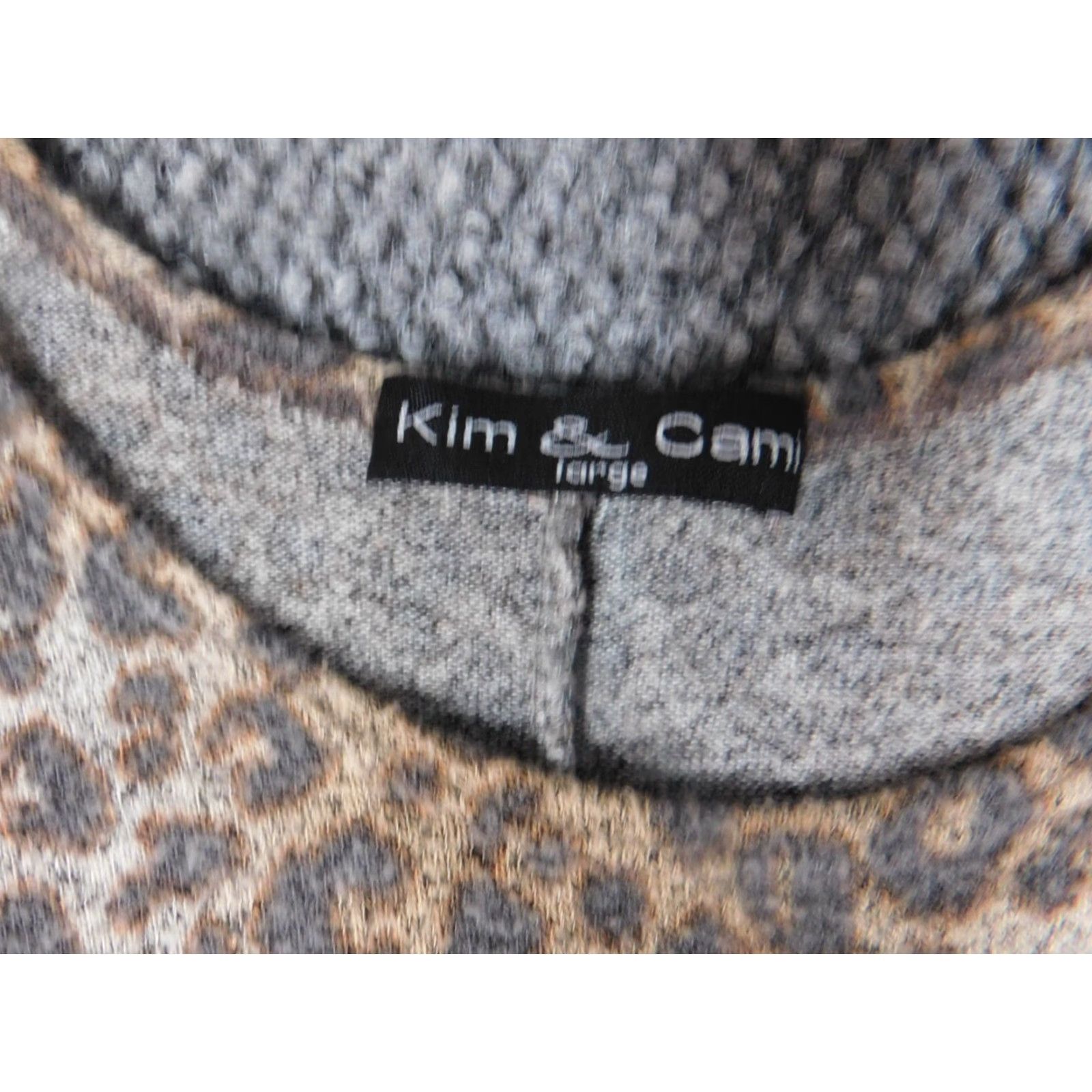 Vintage Kim and Cami Womens Sweater L Brown Animal Print Stretch Dolman Sleeve Turtleneck Pullover Knit Cable-Knit Regular Size Size L / US 10 / IT 46 - 4 Thumbnail