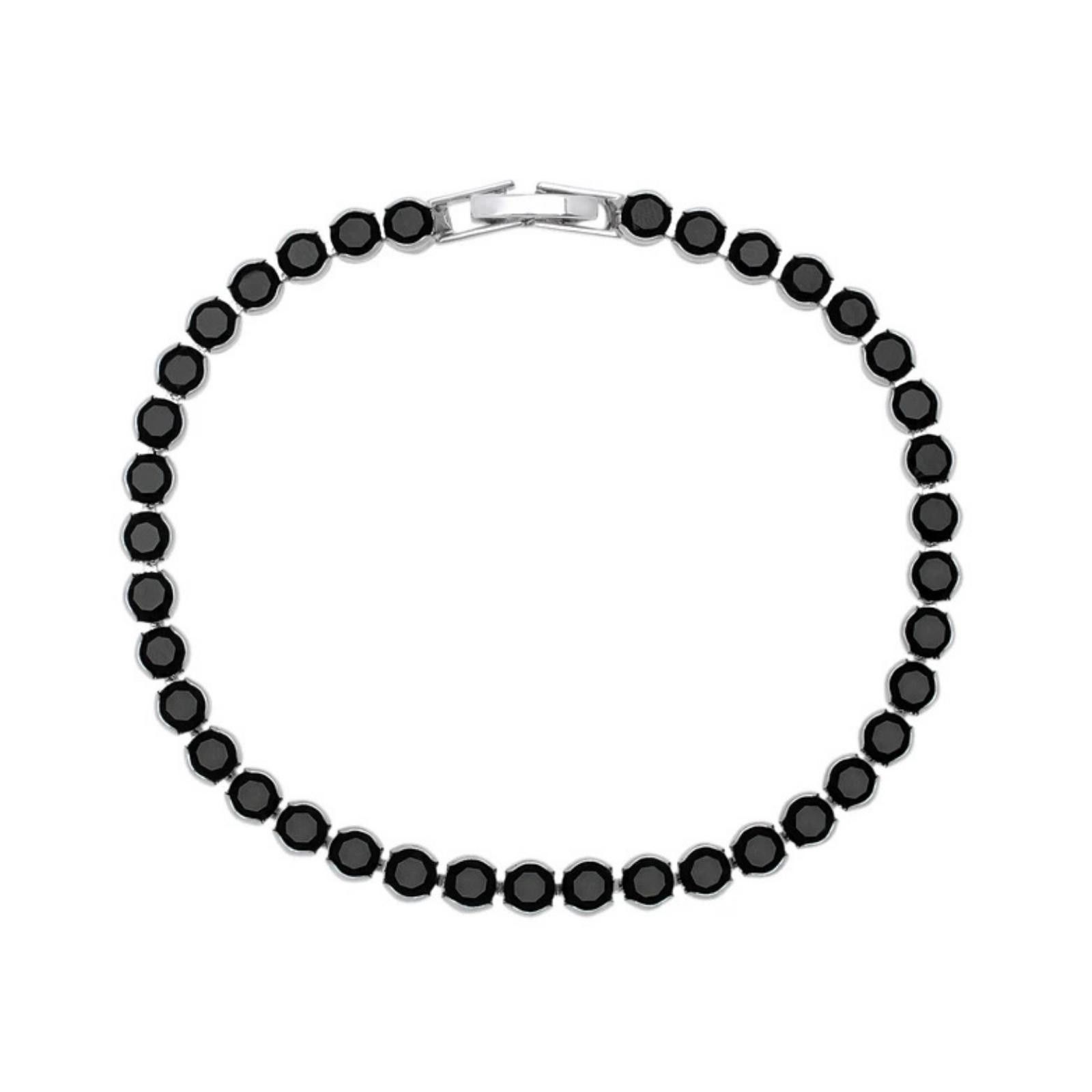 Macys Black Cubic Zirconia Tennis Bracelet - Silver Size ONE SIZE - 1 Thumbnail
