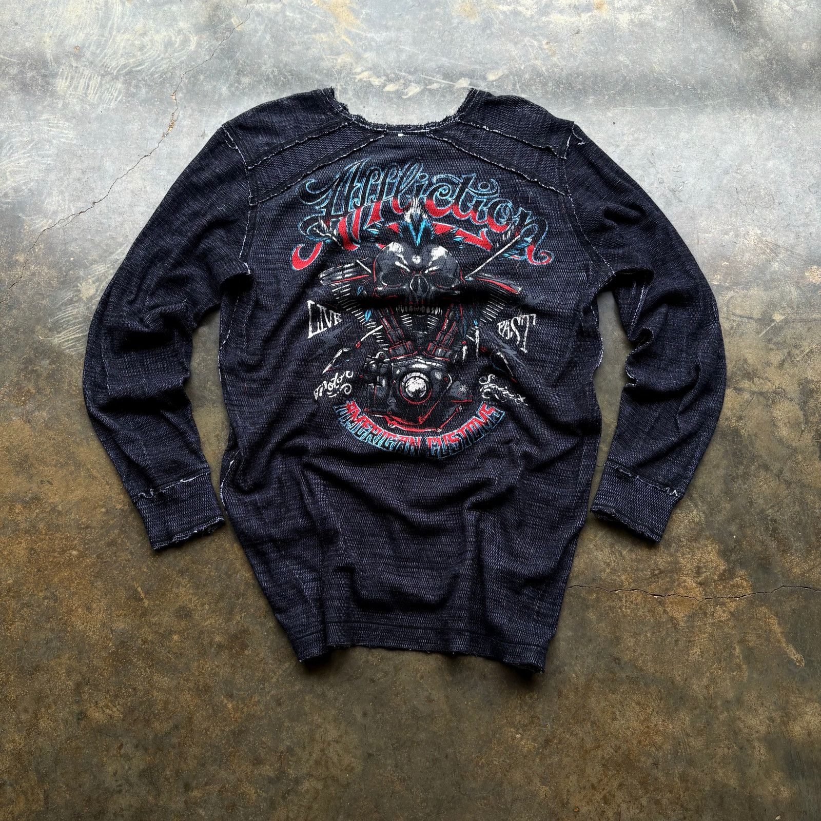 Affliction × Vintage Crazy Y2K Opium Affliction Grail Grunge Reversible Shirt Size US XL / EU 56 / 4 - 2 Thumbnail