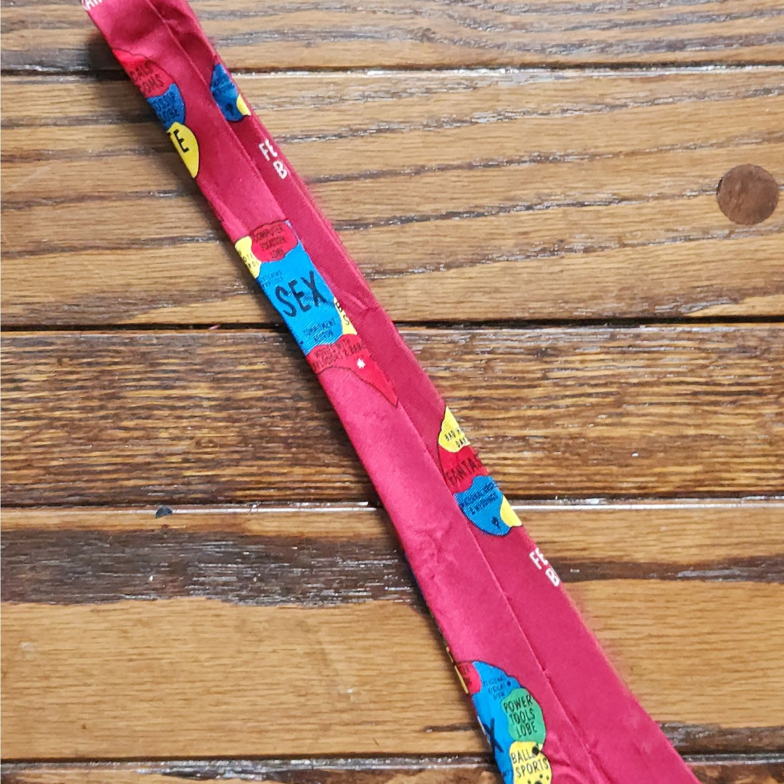 Vintage Vintage Novelty Tie Men's & Women's Brain Gender Sexes Silk Size ONE SIZE - 7 Thumbnail