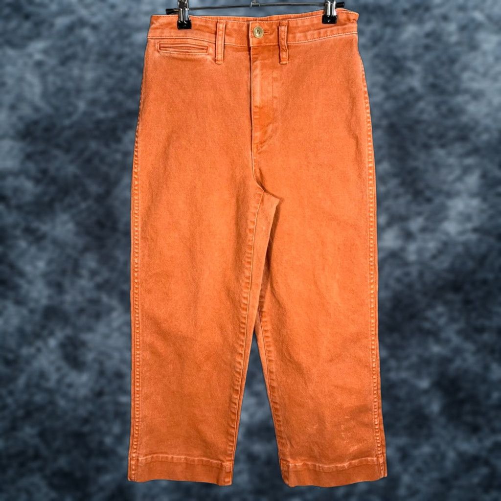 Madewell Madewell Jeans Adult Women 26 Orange High-Rise Straight-Leg Cotton Blend Size 26" / US 2 / IT 38 - 1 Thumbnail