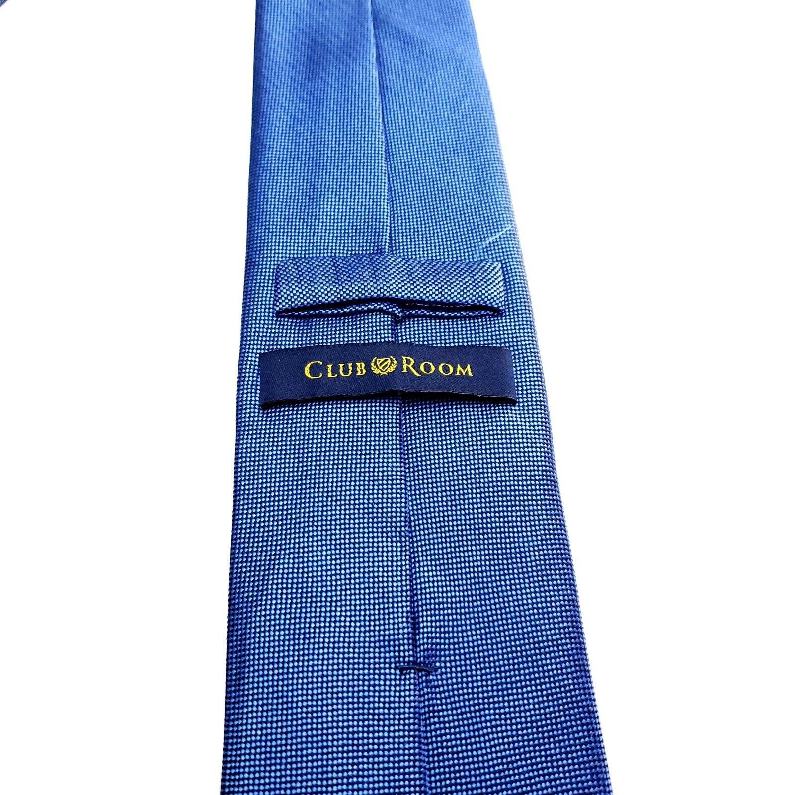Club Room Club Room Blue Silk Tie Woven Skinny Knit Size ONE SIZE - 4 Thumbnail