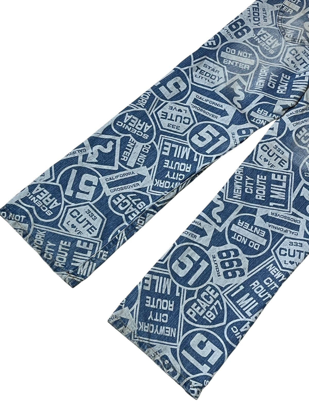 Le Grande Bleu (L.G.B.) Sick japanese subculture W.A.Z.P fullprint route 666 jeans Size US 30 / EU 46 - 7 Thumbnail