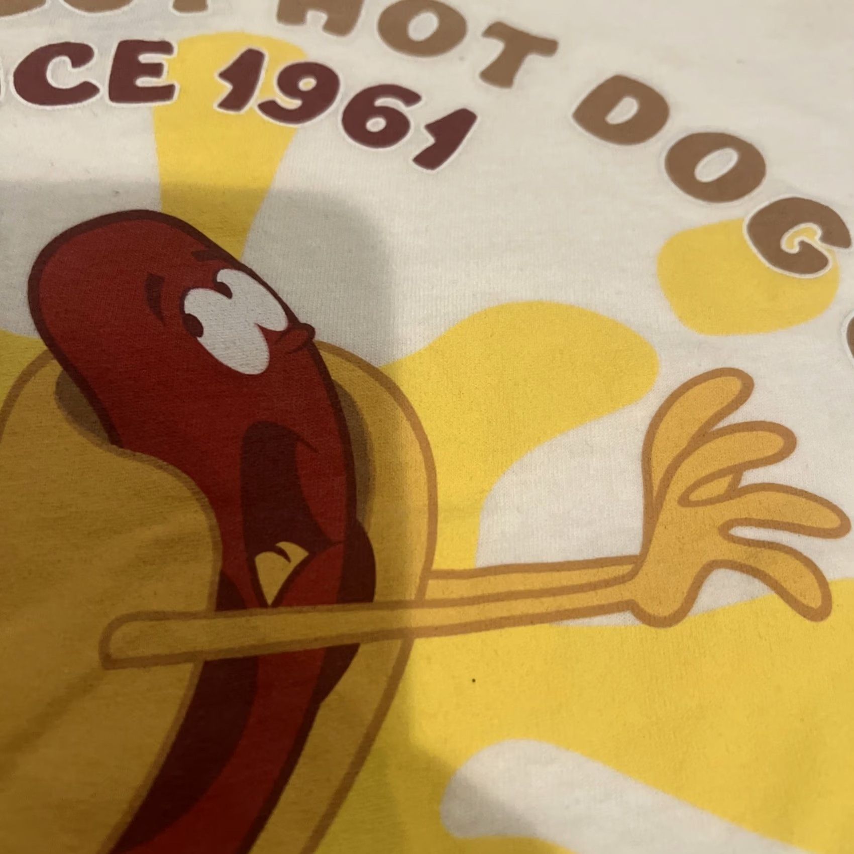Vintage Wienerschnitzel Shirt White L Graphic Print Crew Neck Short Sleeve Dog Mens Regular Large Vintage: No Size US L / EU 52-54 / 3 - 7 Thumbnail