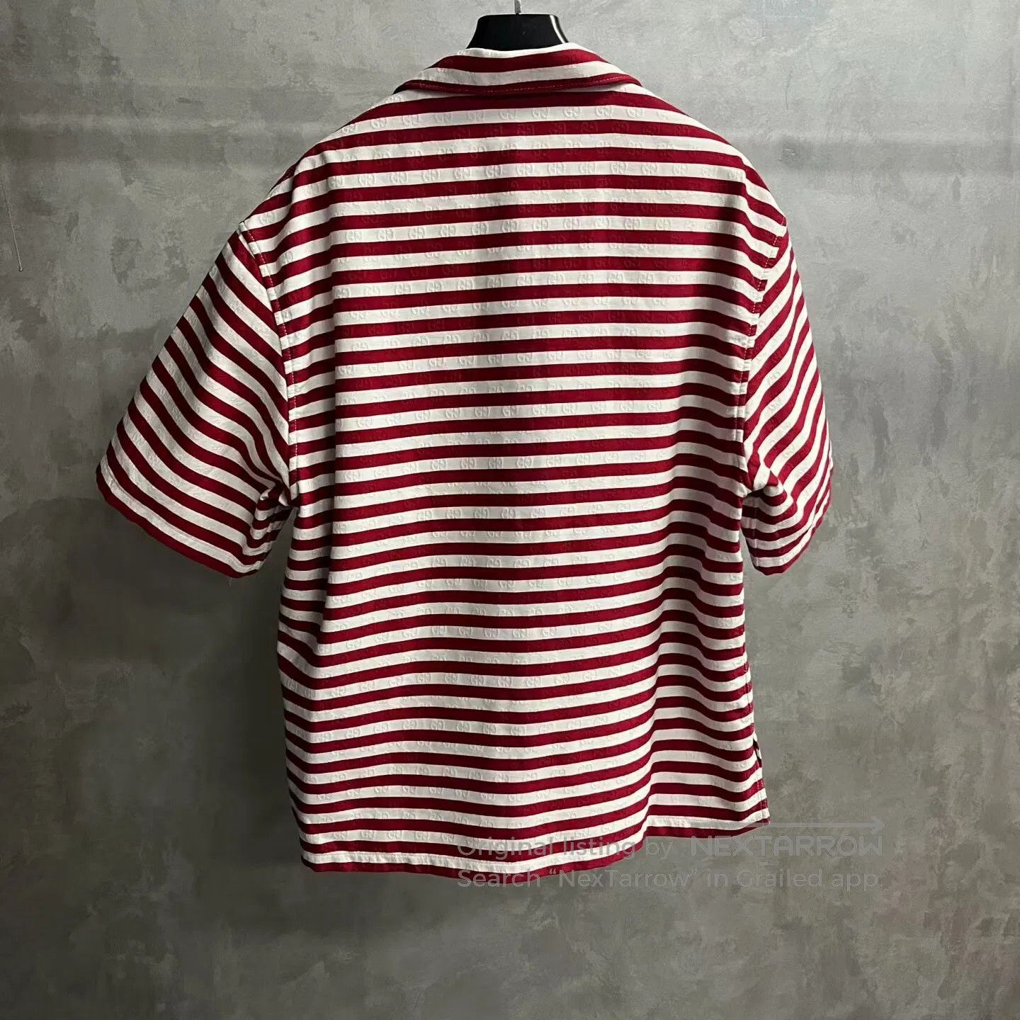 Gucci Guicci Red printed cotton jacquard striped shirt| Size US M / EU 48-50 / 2 - 5 Thumbnail