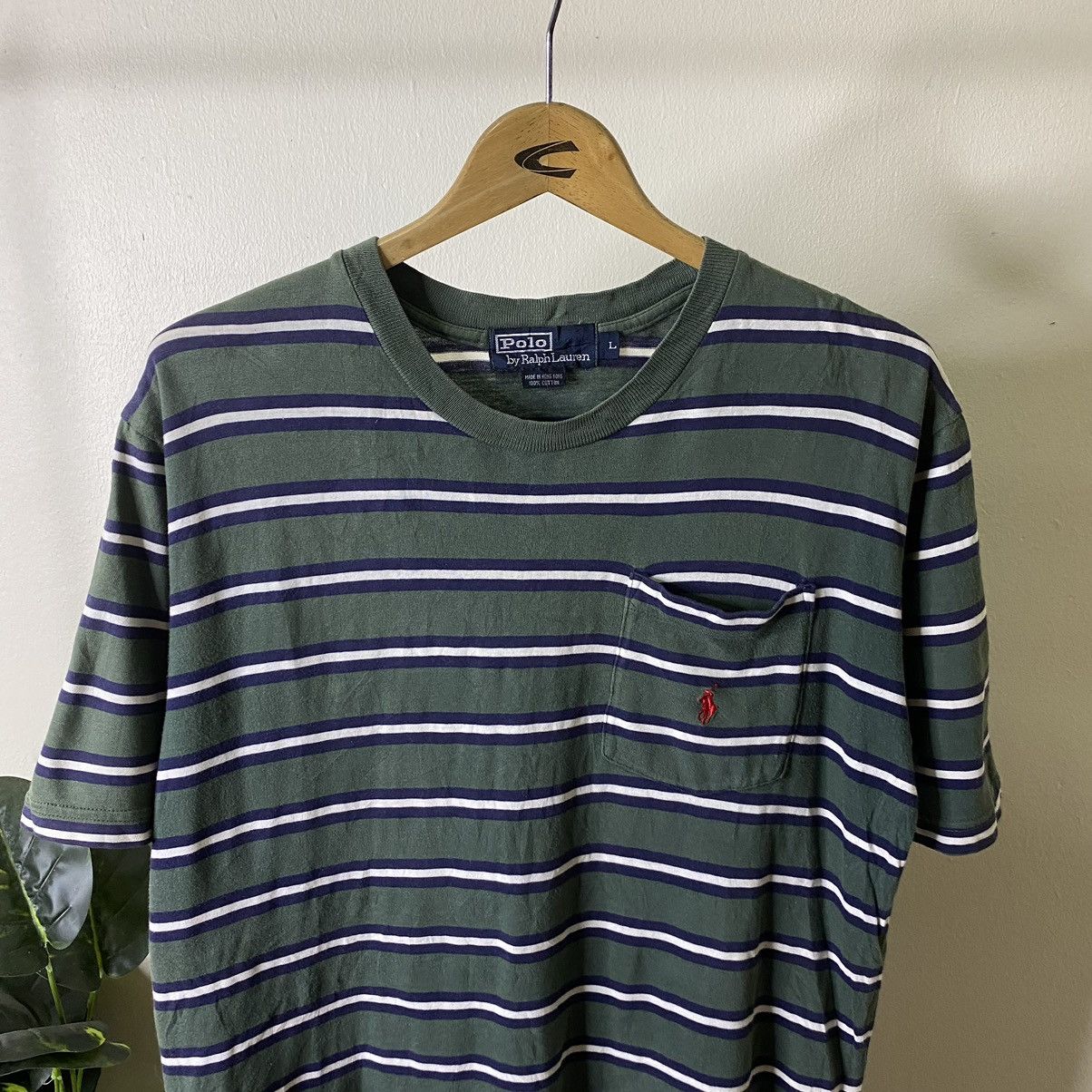 Polo Ralph Lauren Vintage Polo Ralph Lauren Single Pocket Stripes Tee Size US L / EU 52-54 / 3 - 2 Thumbnail