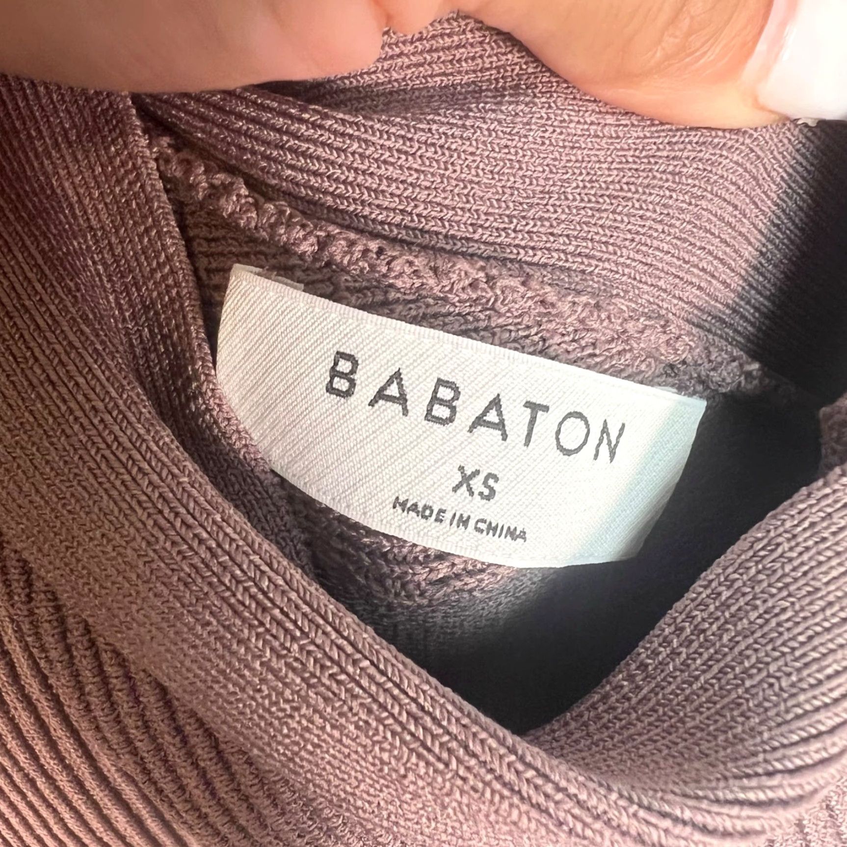 Vintage Babaton Womens XS Sleeveless Cross-Back Bodycon Knit Dress - Short, Mauve Brown, Casual, Pullover Size XS / US 0-2 / IT 36-38 - 3 Thumbnail