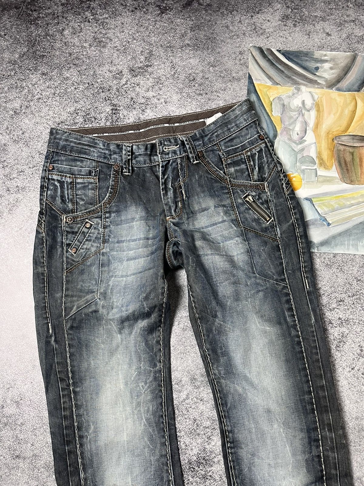 image of Archival Clothing x Dolce Gabbana Y2K Dolce & Gabbana Vintage Jeans Pants Avant Garde in Blue Jean 