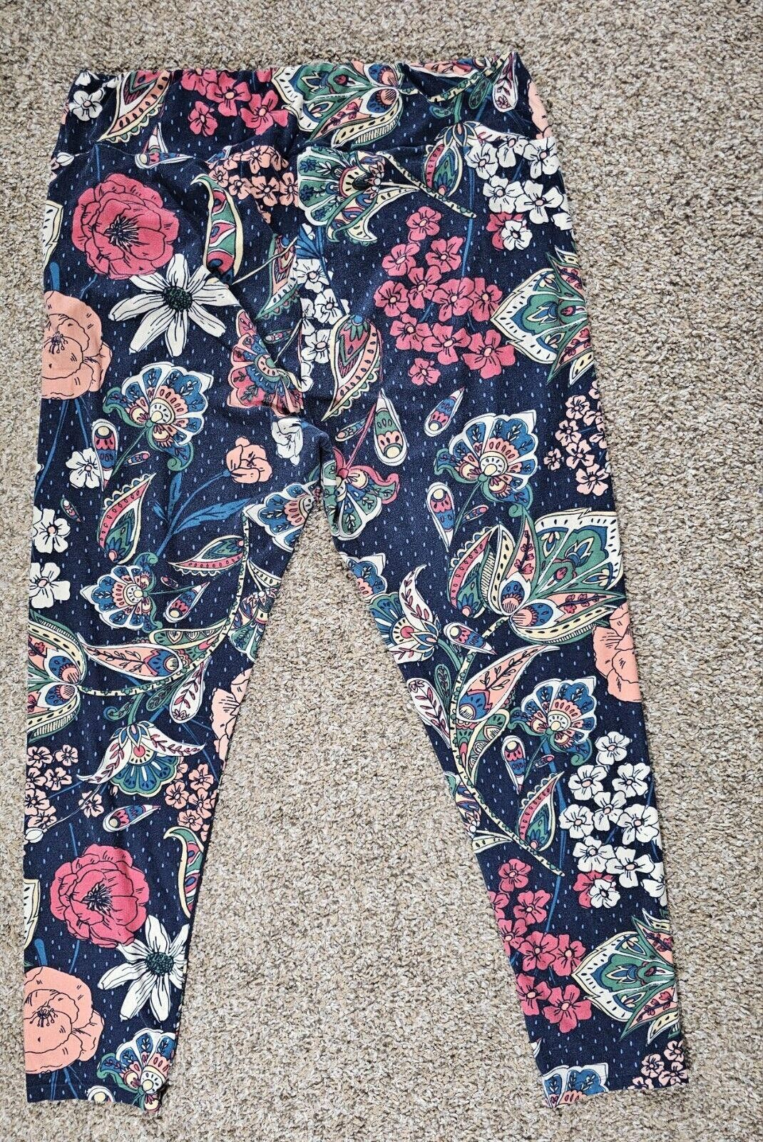 Designer lularoe floral leaf TC2 TALL & CURVY 2 Leggings Size 30" / US 8 / IT 44 - 4 Thumbnail