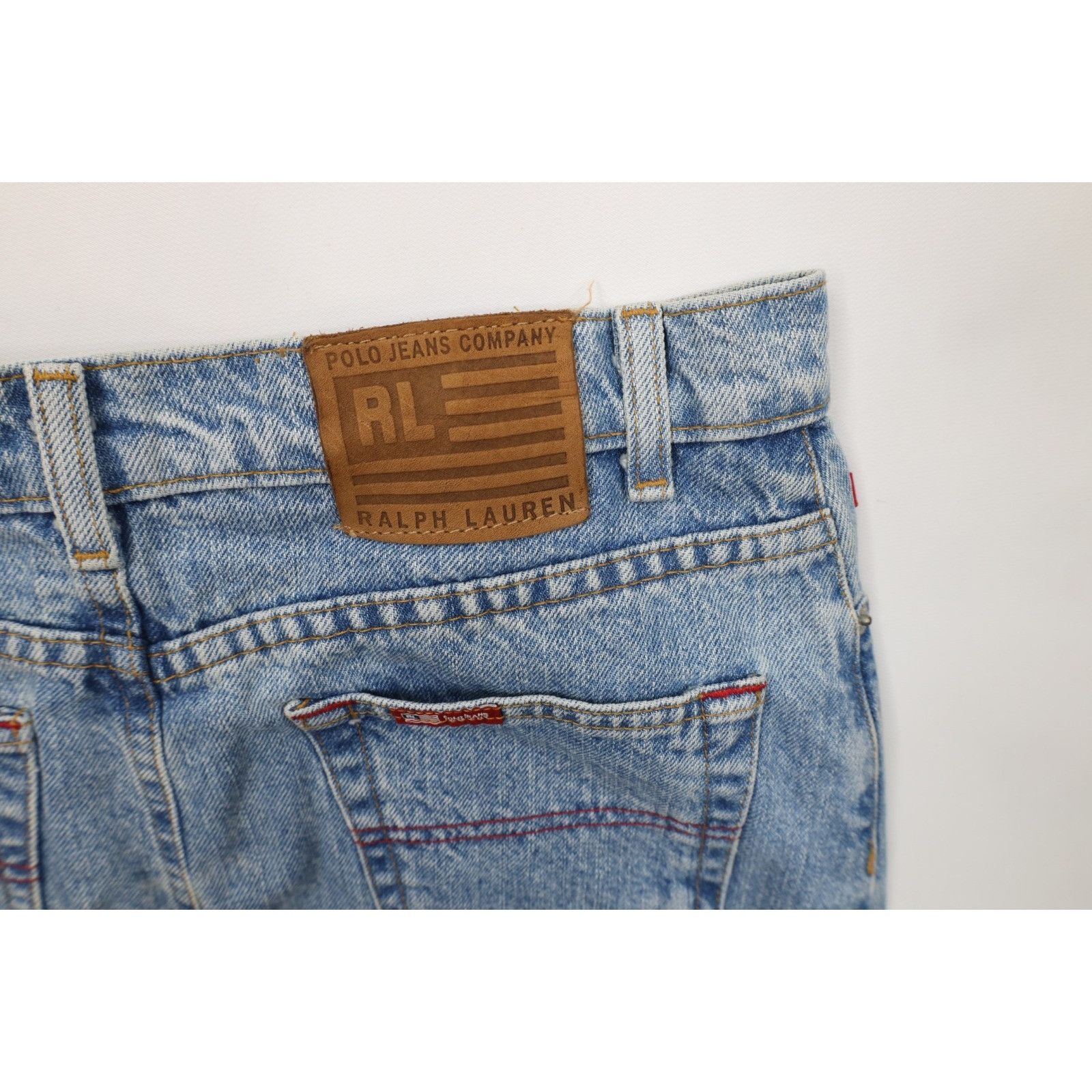 Ralph Lauren Vintage 90s Ralph Lauren Distressed Knee Length Denim Skirt Size 28" / US 6 / IT 42 - 13 Thumbnail