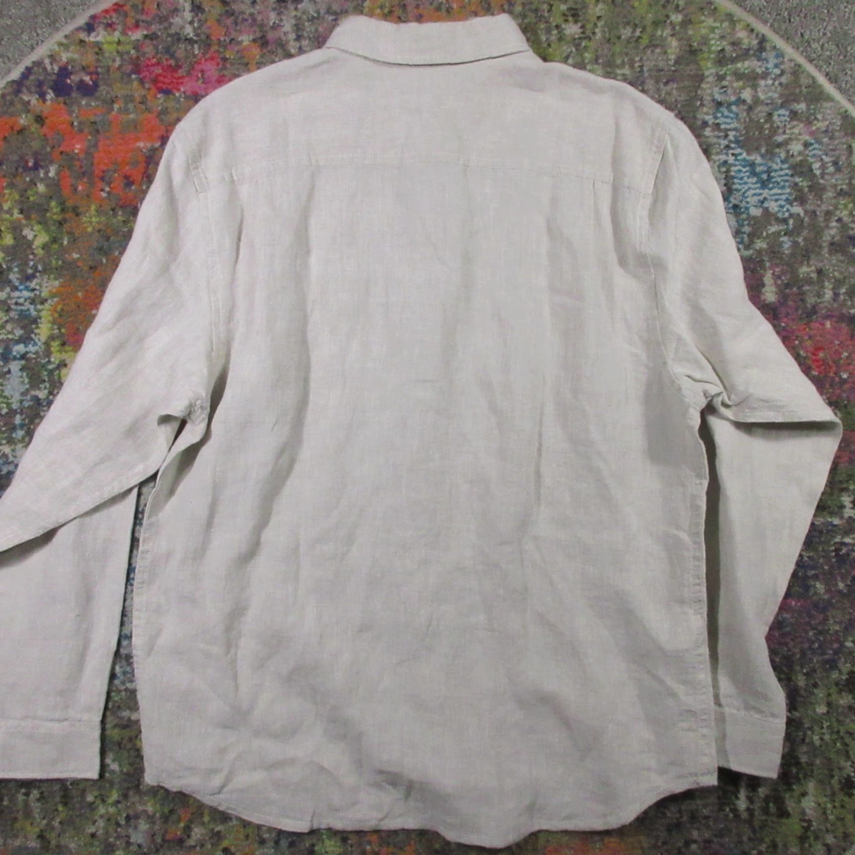 Tommy Bahama Tommy Bahama Linen Shirt Mens L Beige Long Sleeve Flip Cuff Classic Fit Button-Up Beiges Outdoor, Casual, Travel, Summer, 90s? Size US L / EU 52-54 / 3 - 2 Thumbnail