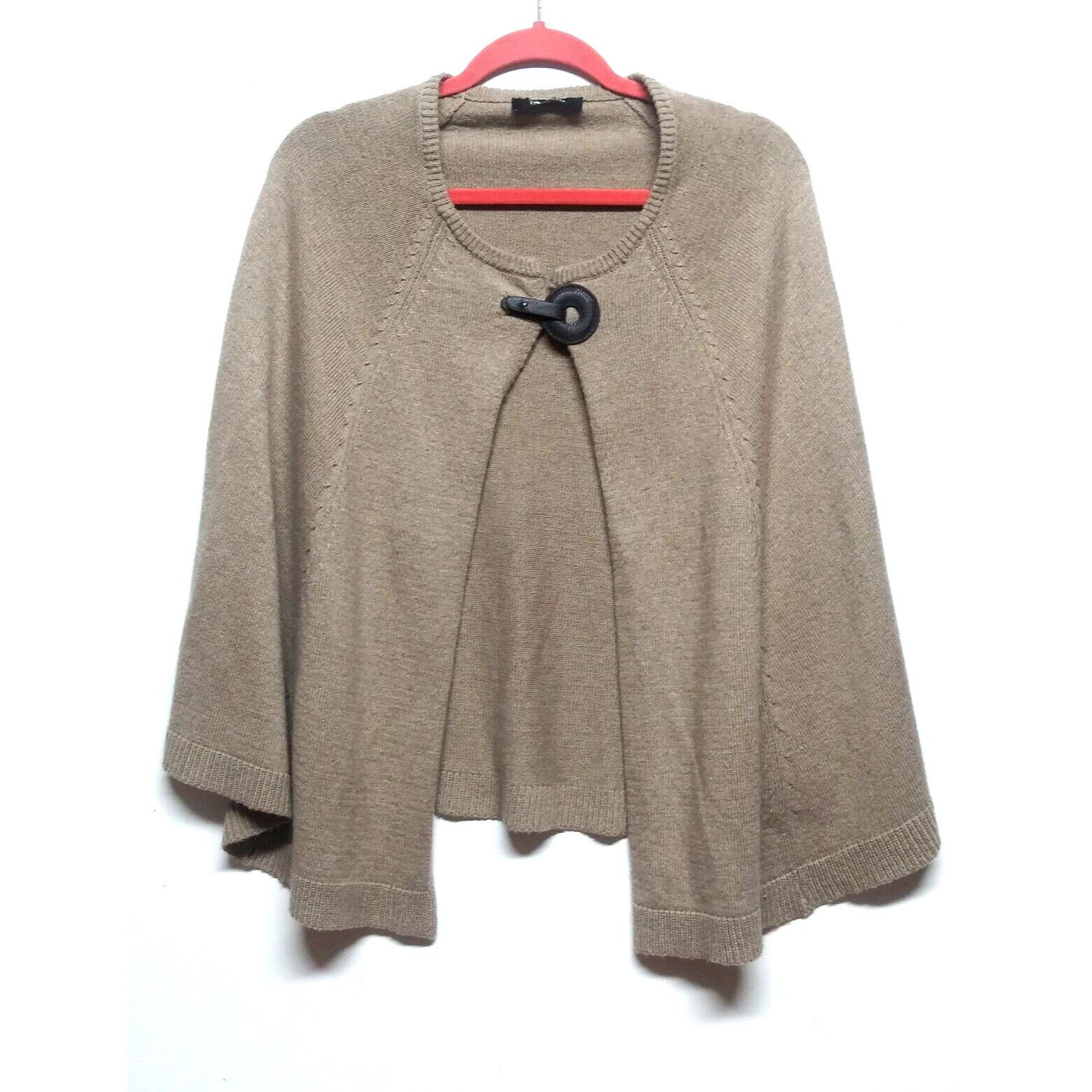 Vintage Women's Poncho Cape Sweater S/M Tan Lightweight Knit Cashmer Size M / US 6-8 / IT 42-44 - 1 Thumbnail