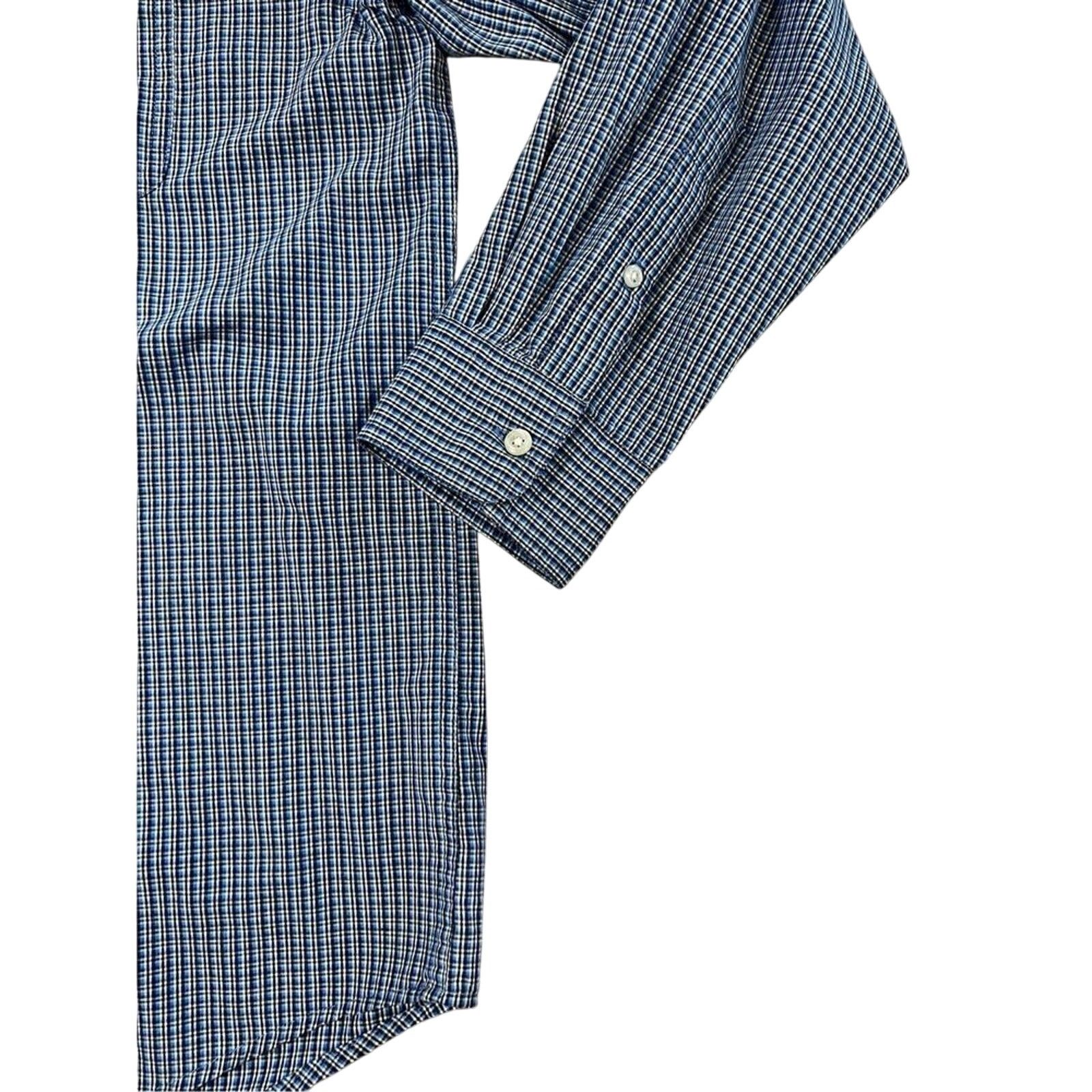 Chaps Chaps Blue Gingham Poplin Button Down Shirt LARGE Business Size US L / EU 52-54 / 3 - 4 Thumbnail