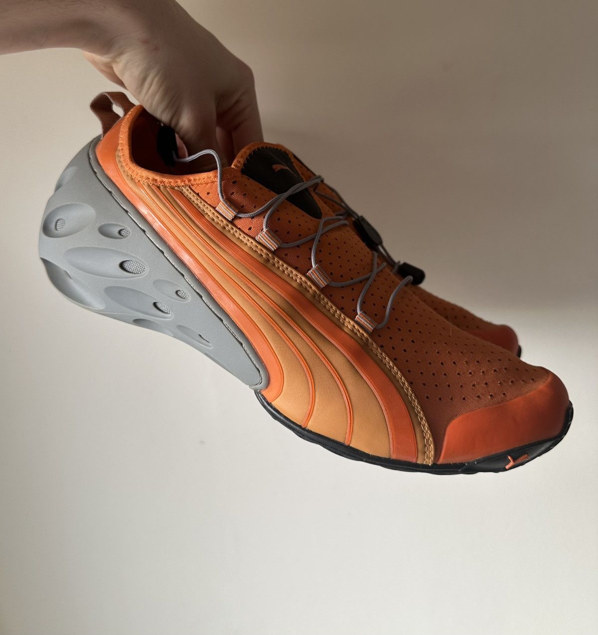 Puma Puma K-1 (2005) orange mesh vintage low top sneakers Size US 12.5 / EU 45-46 - 5 Thumbnail