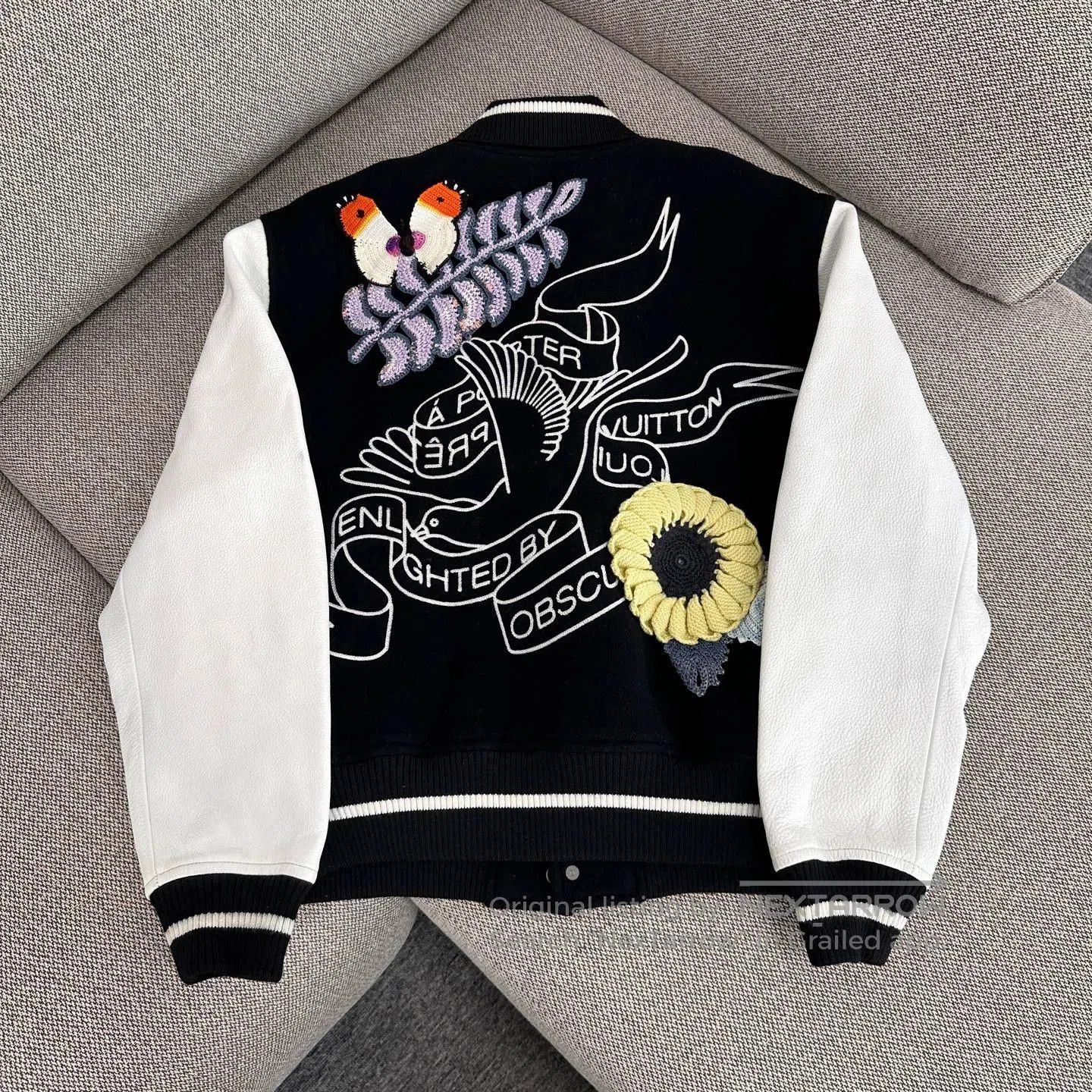 Louis Vuitton Louis Vuitton Black White Embroidered Varsity Jacket. Size US M / EU 48-50 / 2 - 2 Thumbnail