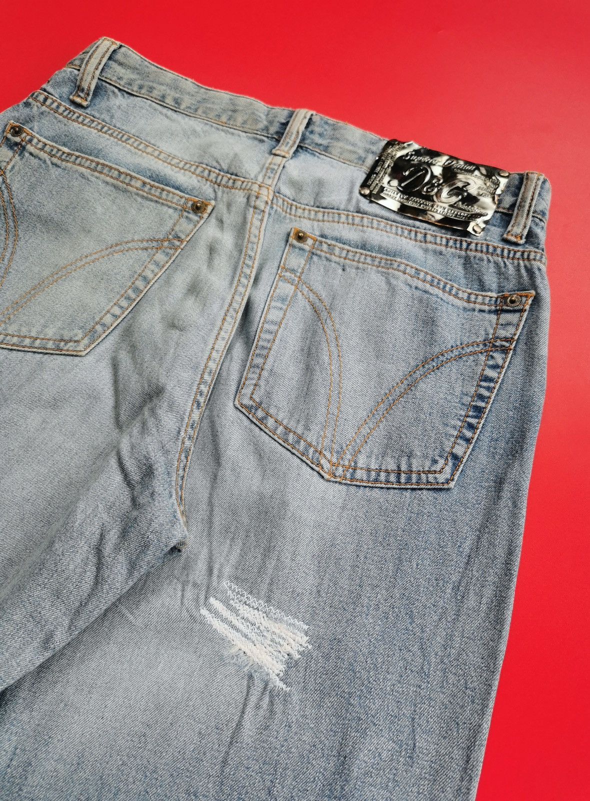 Dolce & Gabbana D&G Light Blue Repaired Distressed Jeans Size US 30 / EU 46 - 1 Thumbnail