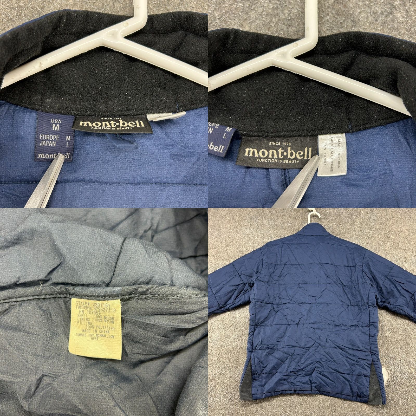 Montbell VINTAGE Montbell Jacket Womens M Blue Navy Puffer Full Zip Quilted Polyester Y2K Size M / US 6-8 / IT 42-44 - 8 Thumbnail