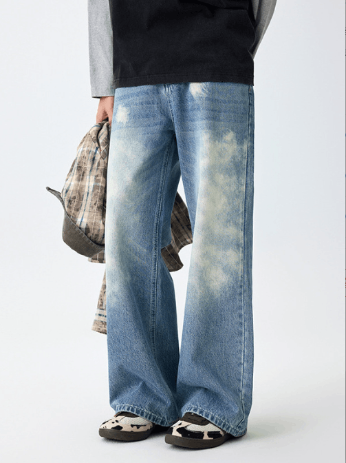 Japanese Brand × Jean Straight street casual washed all-match distressed jeans Size US 32 / EU 48 - 3 Thumbnail